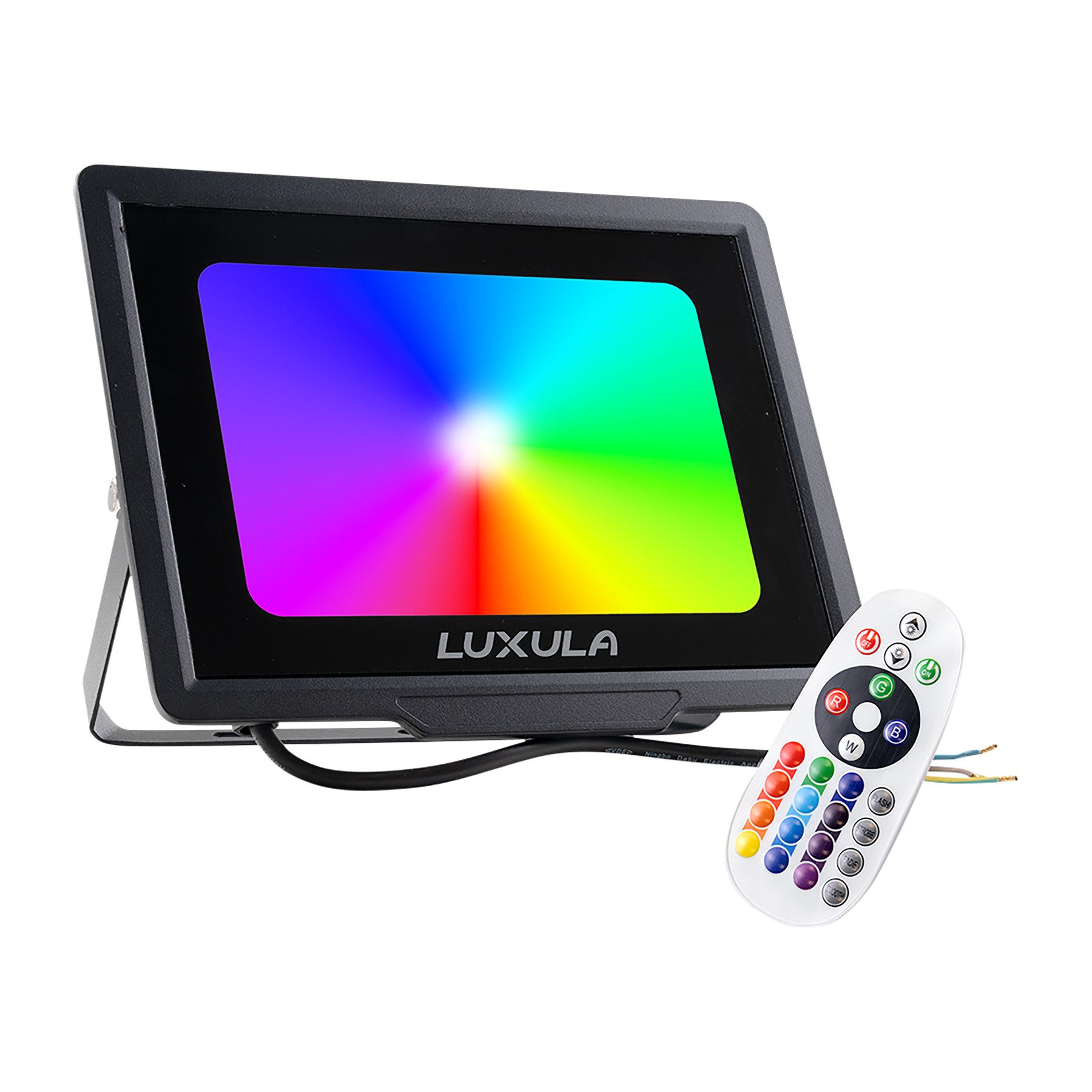 LUXULA LED Flutlichtstrahler LUXULA RGB LED-Fluter LX400183, 50W, IP65, schwarz, mit Fernbedienung
