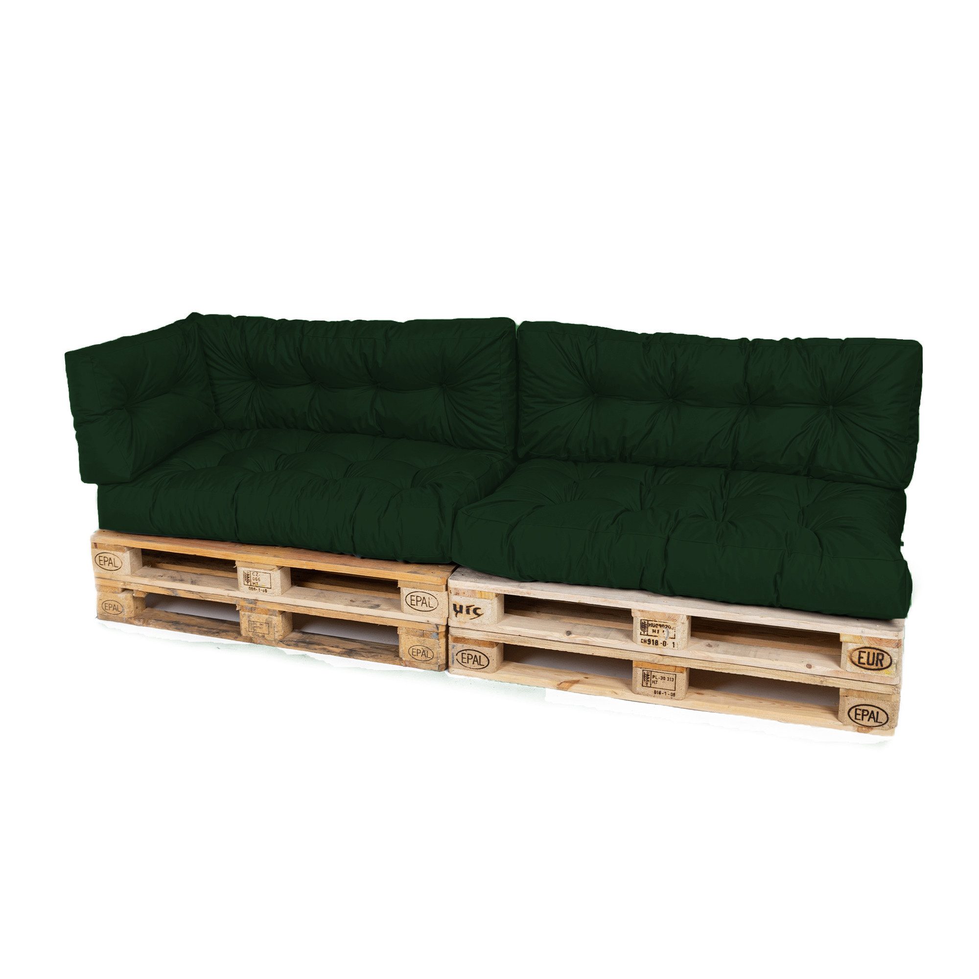 TexDeko Palettenkissen TexDeko Garden 5-TLG Palettenkissen-Set wasserabweisend gesteppt, 2x Palettenkissen + 2x Rückenkissen + 1x Seitenkissen