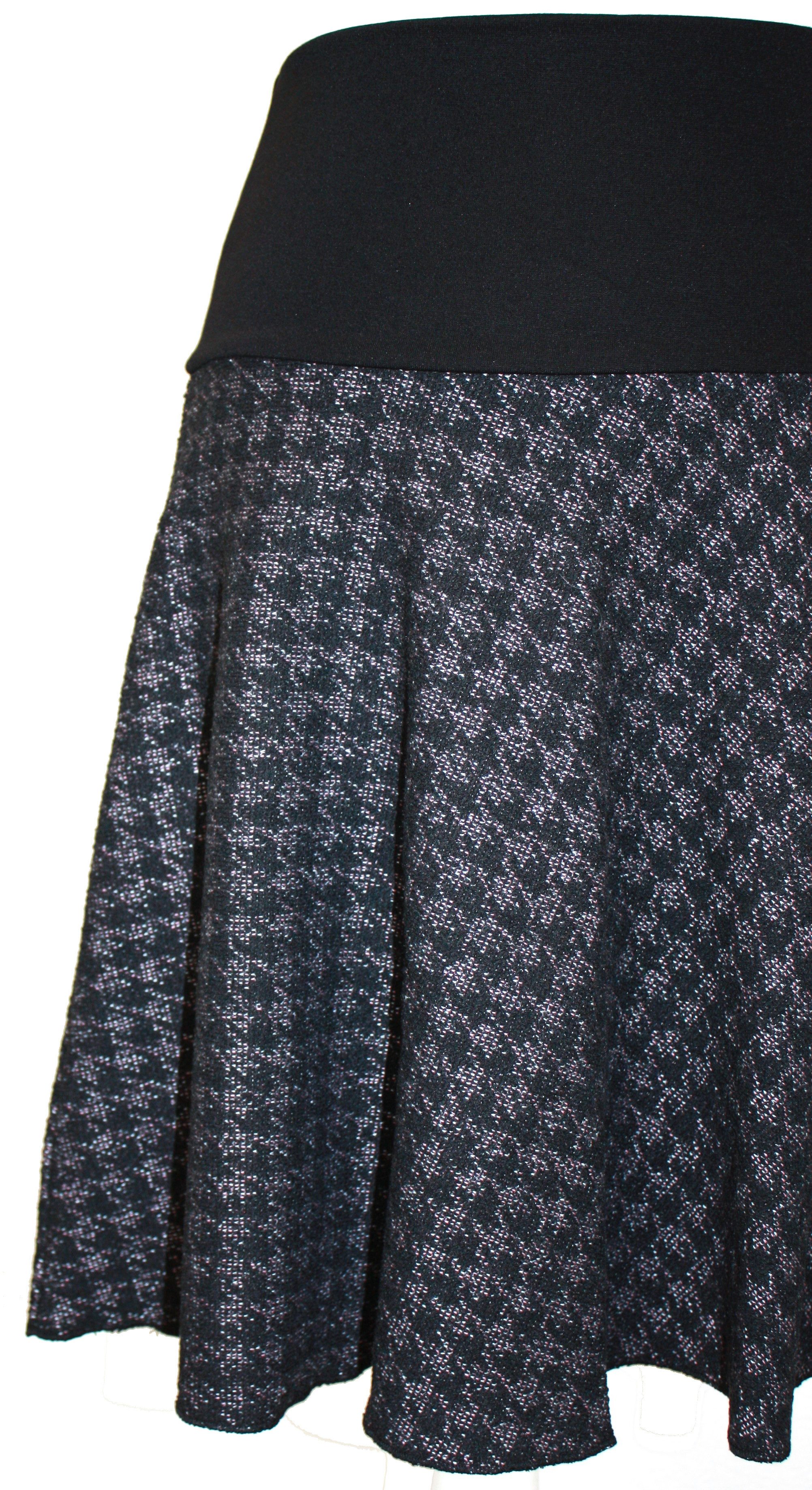 dunkle design A-Linien-Rock Strick Ecru Schwarz günstig online kaufen