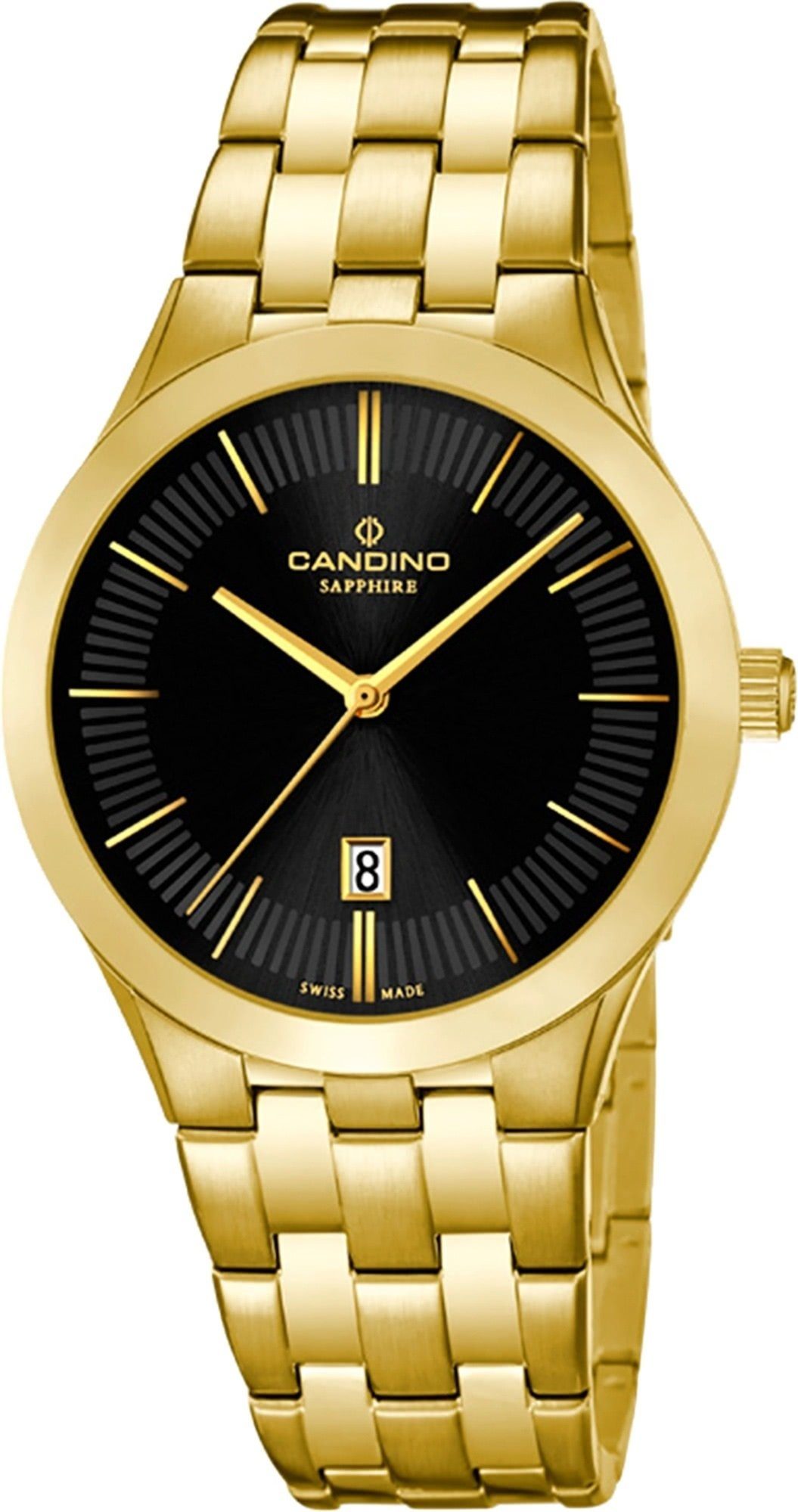 Damen Uhren Candino Quarzuhr UC4545/3 Candino Damen Quarzuhr Analog C4545/3, Damen Armbanduhr rund, Edelstahlarmband gold, Luxus