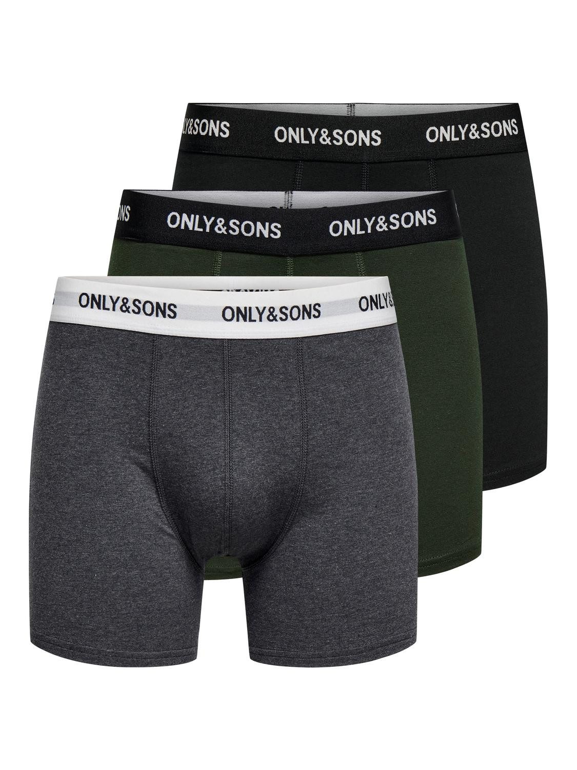 ONLY & SONS Trunk ONSFITZ SOLID BLACK TRUNK 3PACK NOOS (Packung, 3-St)
