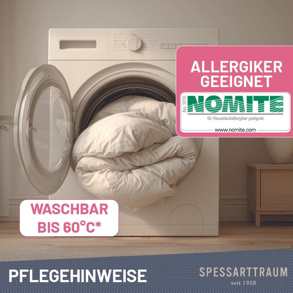 SPESSARTTRAUM 3-Kammer-Kopfkissen Exklusiv, Kissen in verschiedenen Größen erhältlich, Füllung: 90% Daunen / 10% Federn, Klasse 1, Downpass zertifiziert (Außenk – Bild 4 von 5