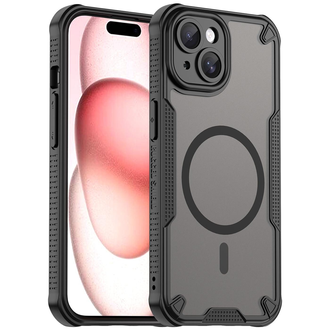 CoolGadget Handyhülle Defender Series Handy Hülle für Apple iPhone 15 6,1 Zoll, Magsafe TPU Schlicht Robust Schutzhülle für iPhone 15 Hülle