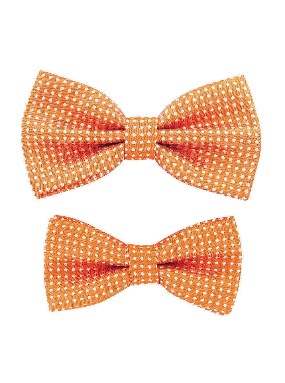 axy Fliege Fliegen Set für Vater und Sohn (2er Set, 2-St.,-Partnerlook für Herren und Kinder 1-12 Jahren, 2-St., Fliegen Set: 1x Herrenfliege und 1x Kinderfliege) Fotoshooting Familien Outfit, gepunktete Fliege