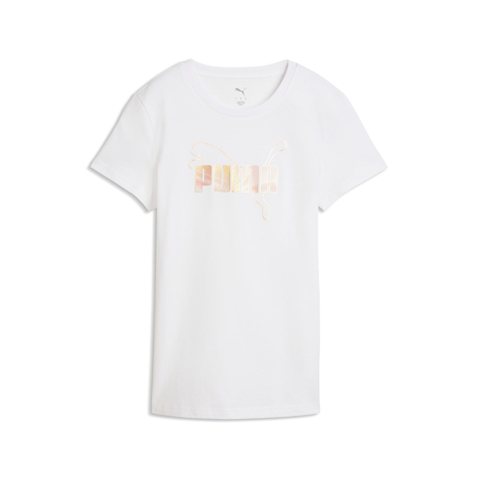PUMA T-Shirt ESS LOGO LAB METALLIC TEE Regular Fit, mit Rundhalsausschnitt, aus Baumwolle