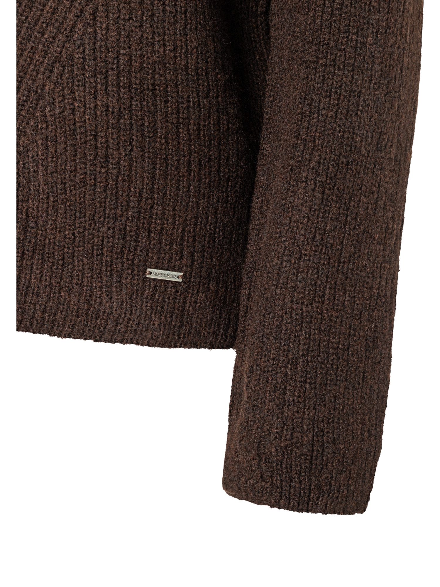 MORE&MORE Rundhalspullover kuscheliger Rippstrickpullover