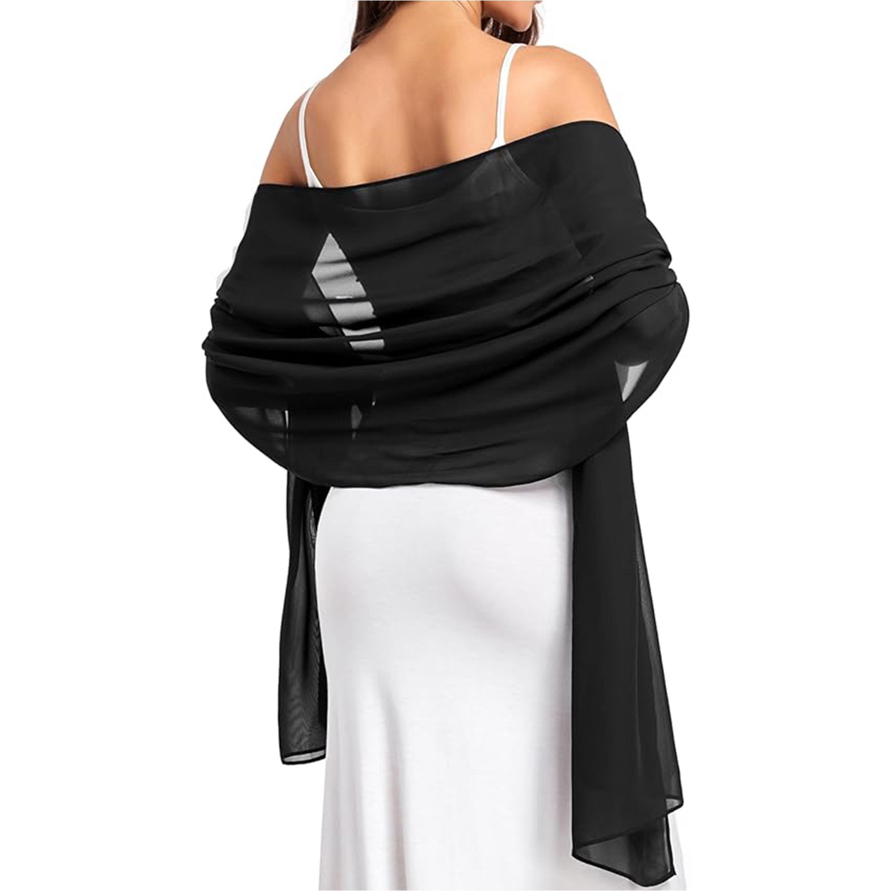 Mutig Modeschal Chiffon Stola für Damen 200x70cm – Eleganter, (leichter Schal aus weichem Chiffon, Schultertuch), für Abendkleid, Hochzeit, Braut, festliche Anlässe, Sommer, Party