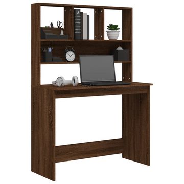 DOTMALL Schreibtisch Computertisch Arbeitstisch mit Regal 102x45x148 cm,Holzwerkstoff