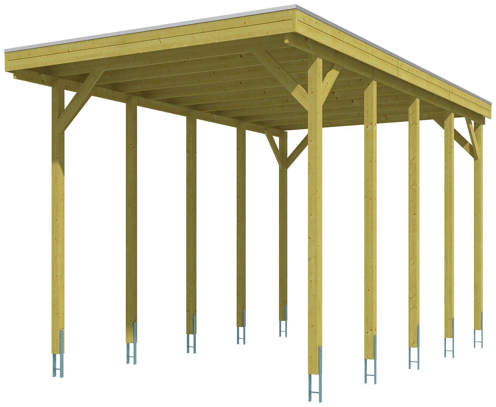 Skanholz Einzelcarport Friesland, BxT: 397x708 cm, 351 cm Einfahrtshöhe, für Caravan