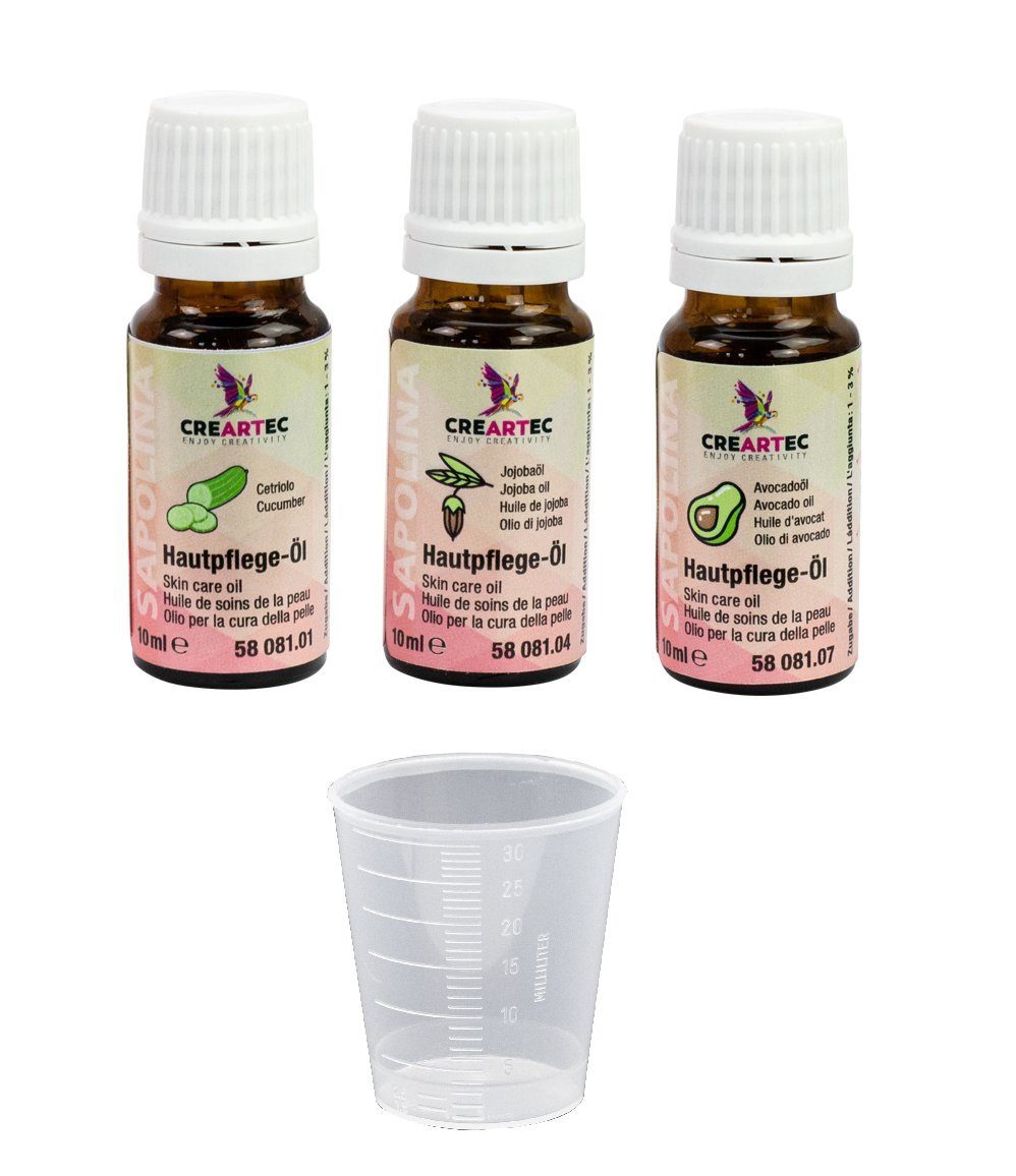 Handpflege-Set 3er Set Hautpflegemittel - Set mit Jojobaöl, Avocadoöl und Gurkenöl