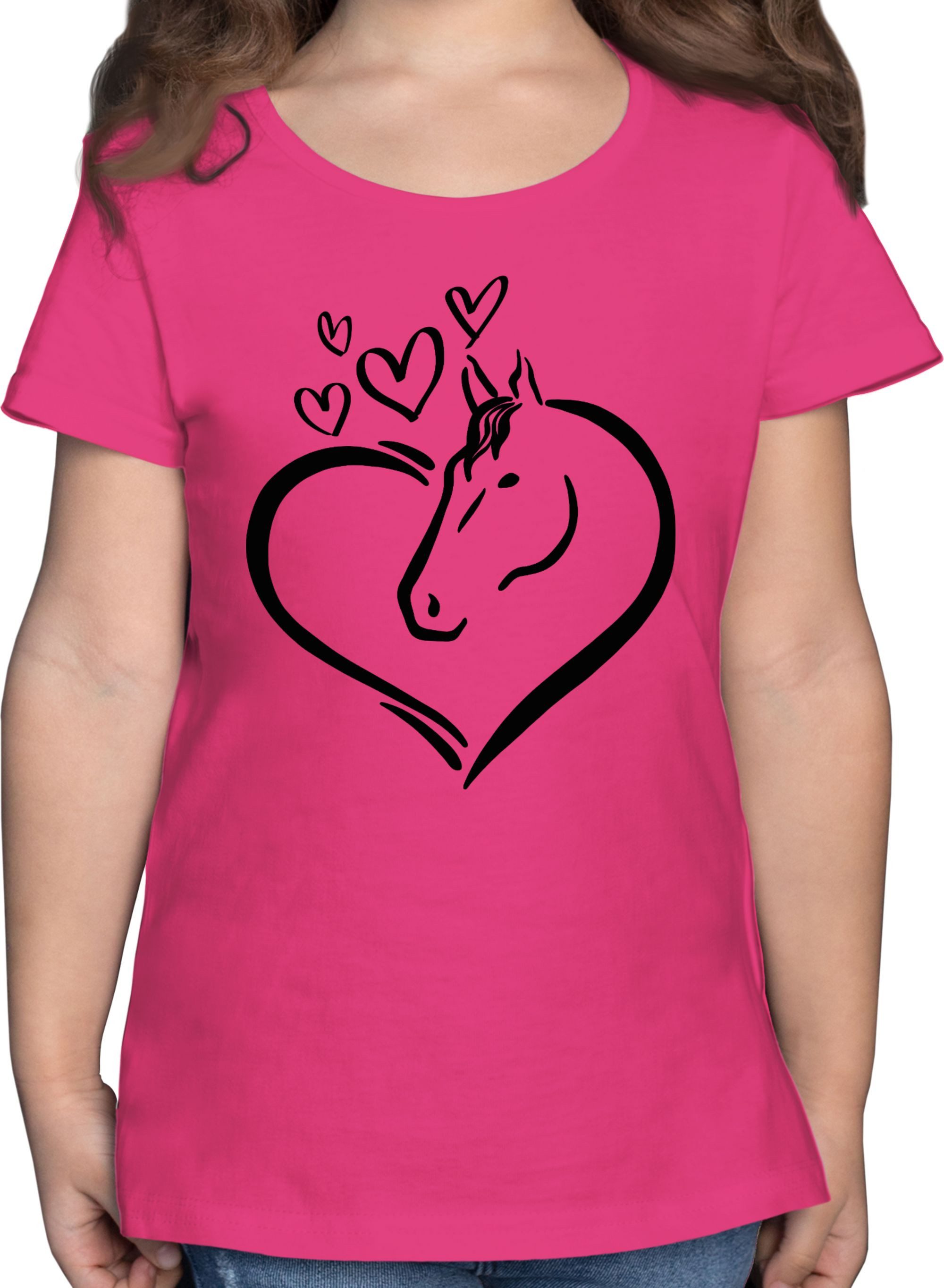 T-Shirt Pferdeportrait im Herz
