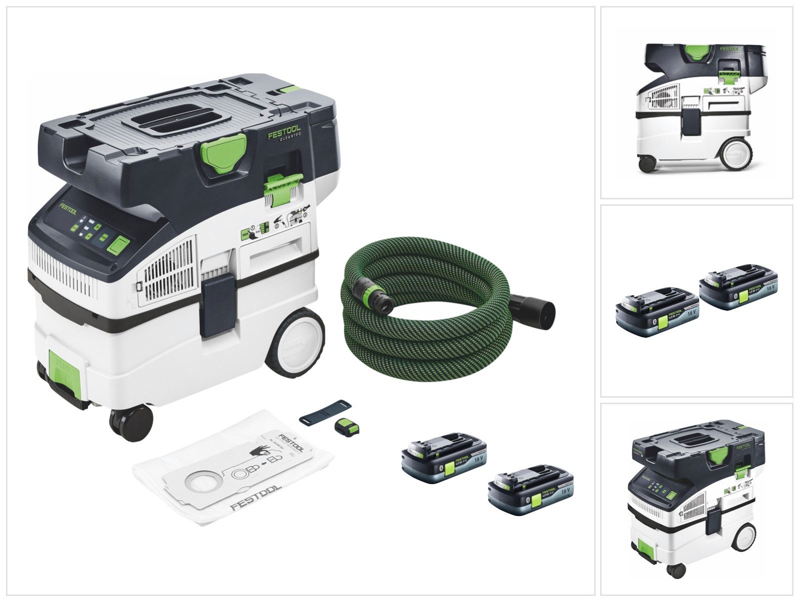 FESTOOL Akku-Handstaubsauger CTLC MIDI Akku Absaugmobil 36 V (2x 18 V) Staubkl. L + 2x Akku 4,0