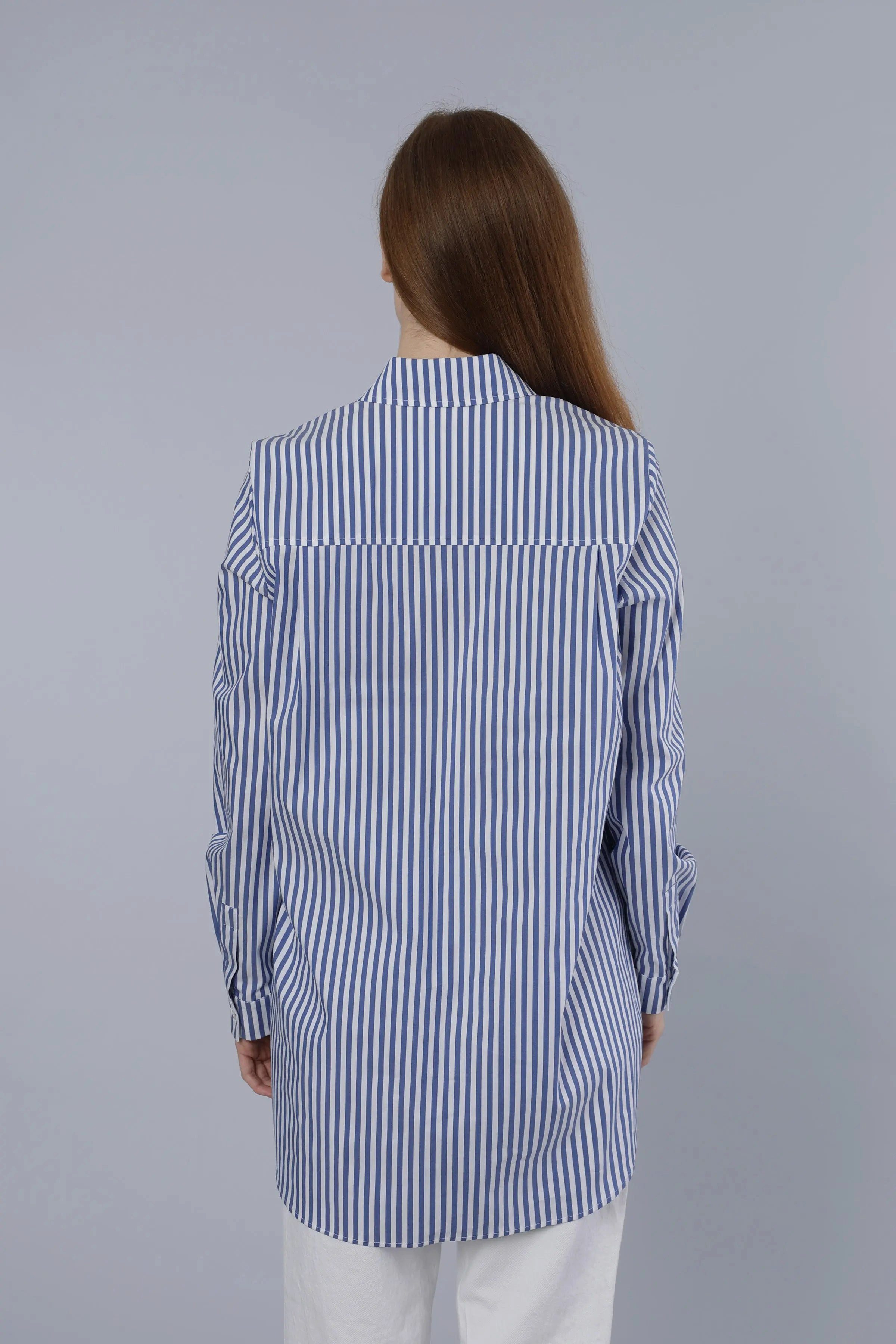 NADINE H Hemdbluse Lange Bluse LIGHT BLUE