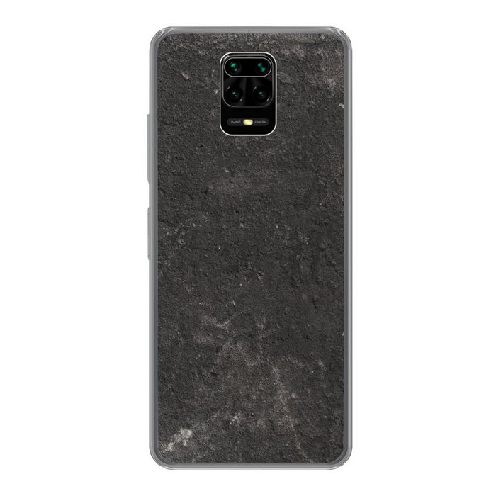 MuchoWow Handyhülle Beton - Wand - Schwarz - Vintage - Industriell Phone Case Handyhülle Xiaomi Redmi Note 9 Pro Silikon Schutzhülle