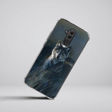 DeinDesign Handyhülle Wolf Natur Malerei Wolf 2, Huawei Mate 20 Lite Silikon Hülle Bumper Case Handy Schutzhülle