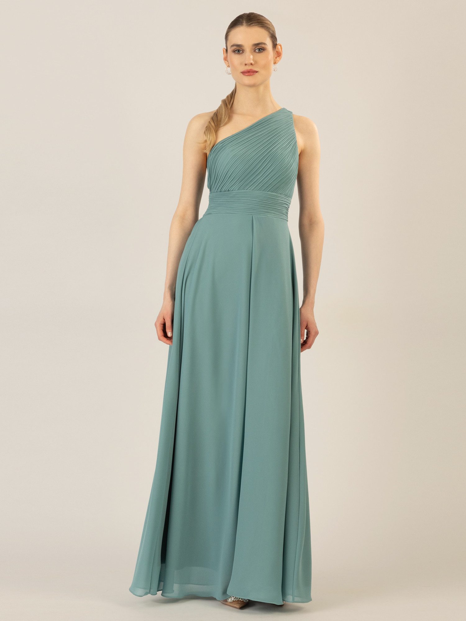 Apart Abendkleid mit Plissee- Drapierung vorne günstig online kaufen