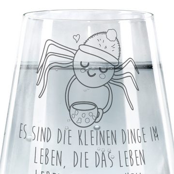 Mr. & Mrs. Panda Glas Spinne Agathe Kaffee - Transparent - Geschenk, Wasserglas, Merchandis, Premium Glas, Elegantes Design