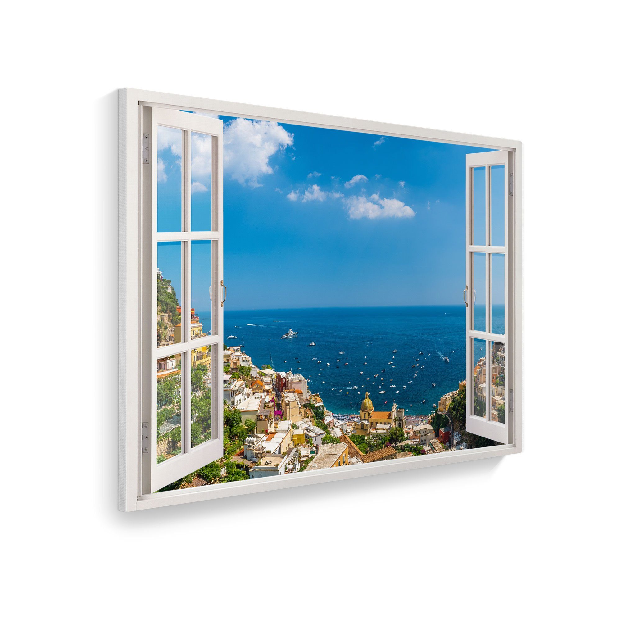 WallSpirit Leinwandbild "Fenster mit Aussicht", Amalfiküste, günstig online kaufen