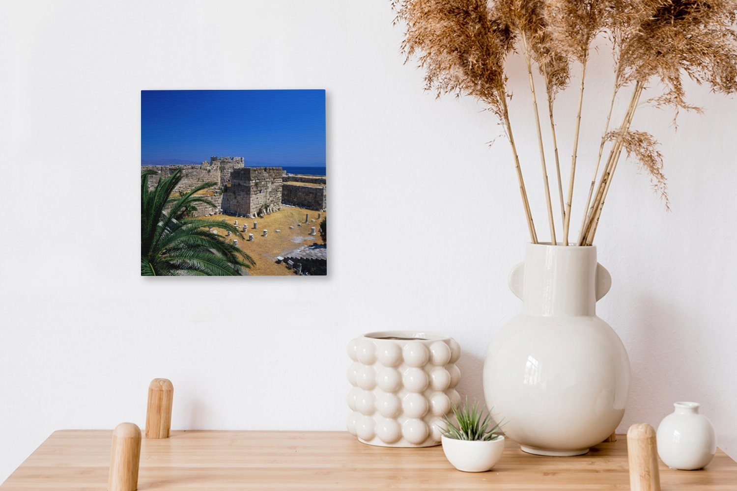 OneMillionCanvasses® Leinwandbild Alte Kos Schlafzimmer Wohnzimmer St), Leinwand auf Griechenland, für (1 Burg in Bilder
