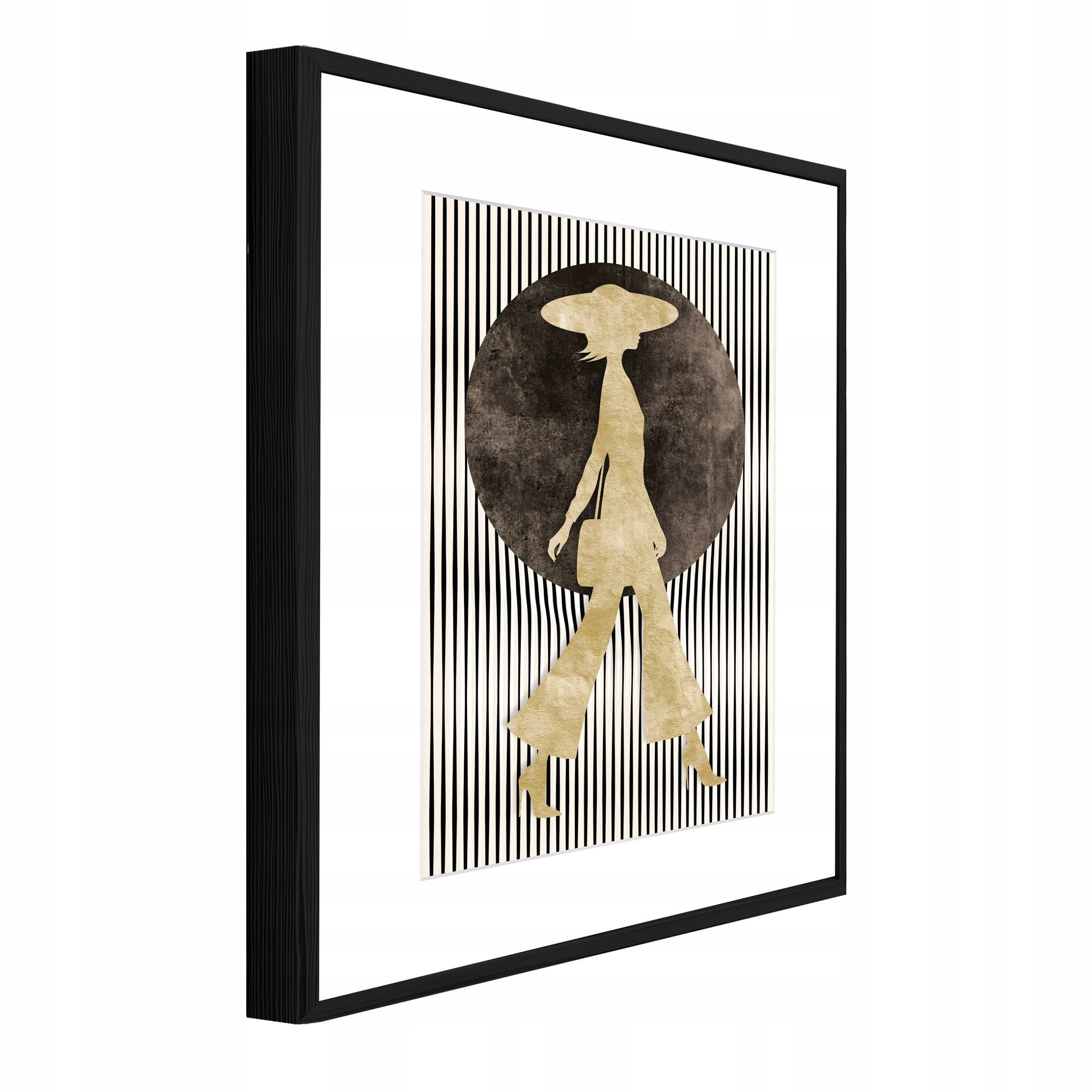Wallarena Wandbild Strukturelle Frau Goldfarben mit Bilder Wohnzimmer Wandbild, Frau (Wandbild, 1 St), Bilder mit Rahmen Wohnzimmer Schlafzimmer Wandbild Wanddeko 30x40 cm