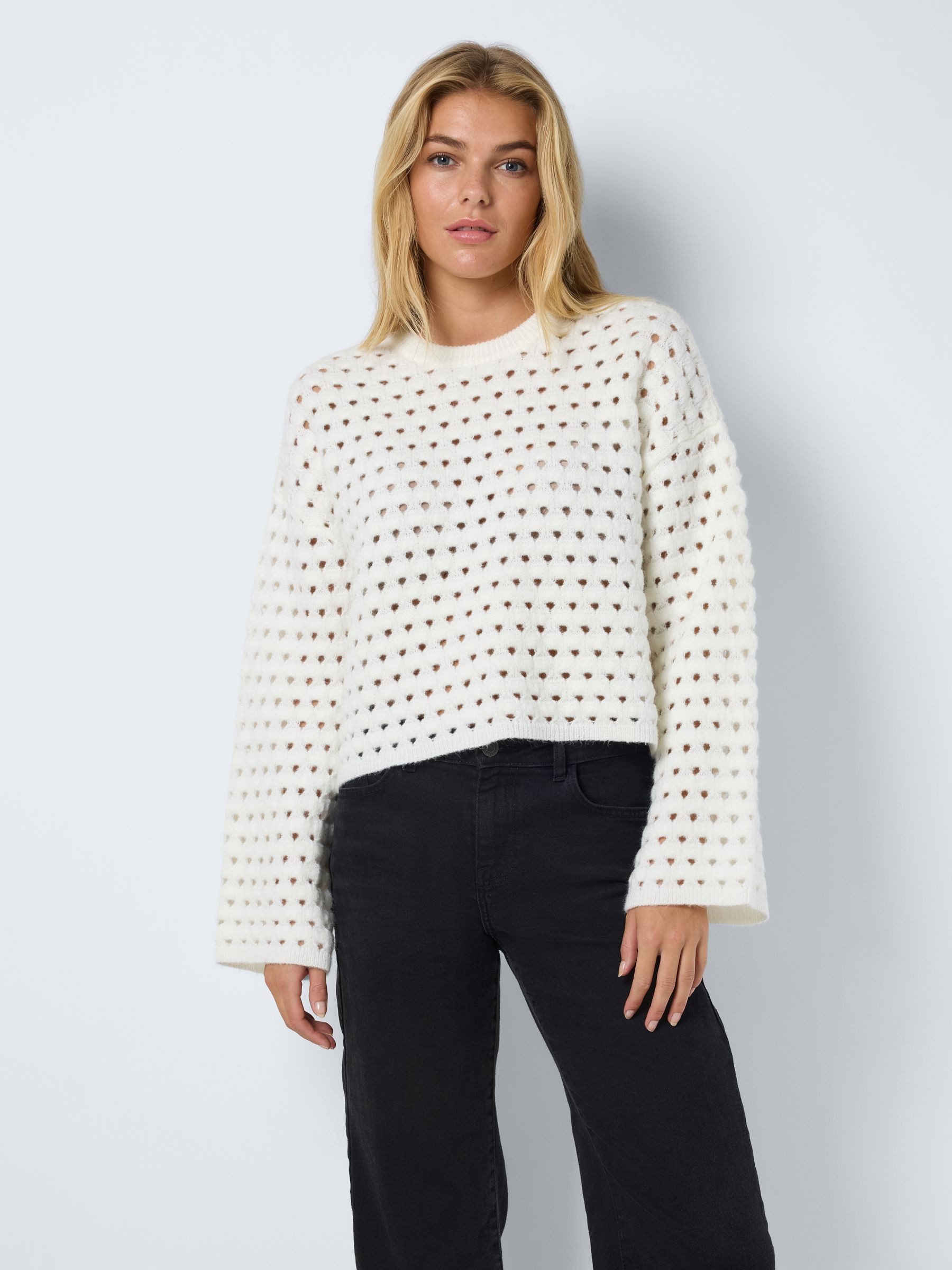 Strickpullover Strickpullover Rundhals locker geschnitten langarm