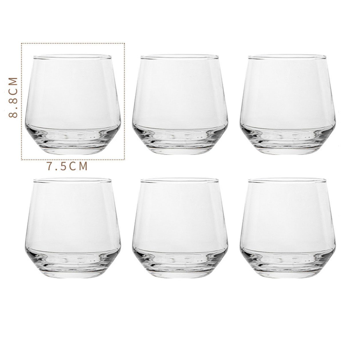 Trinkglas-6 kurzes Set Mondlicht 370 Kristallgläser Saftglas 6er-Pack CTGtree drinkglas Wasserglas Tasse ml