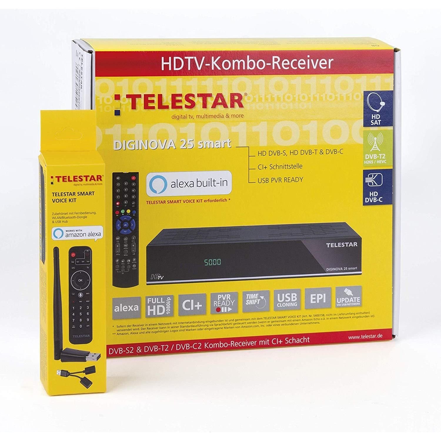 mit Sat-Receiver Voice smart Smart Kit HD Full TELESTAR DIGINOVA 25 Satellitenreceiver
