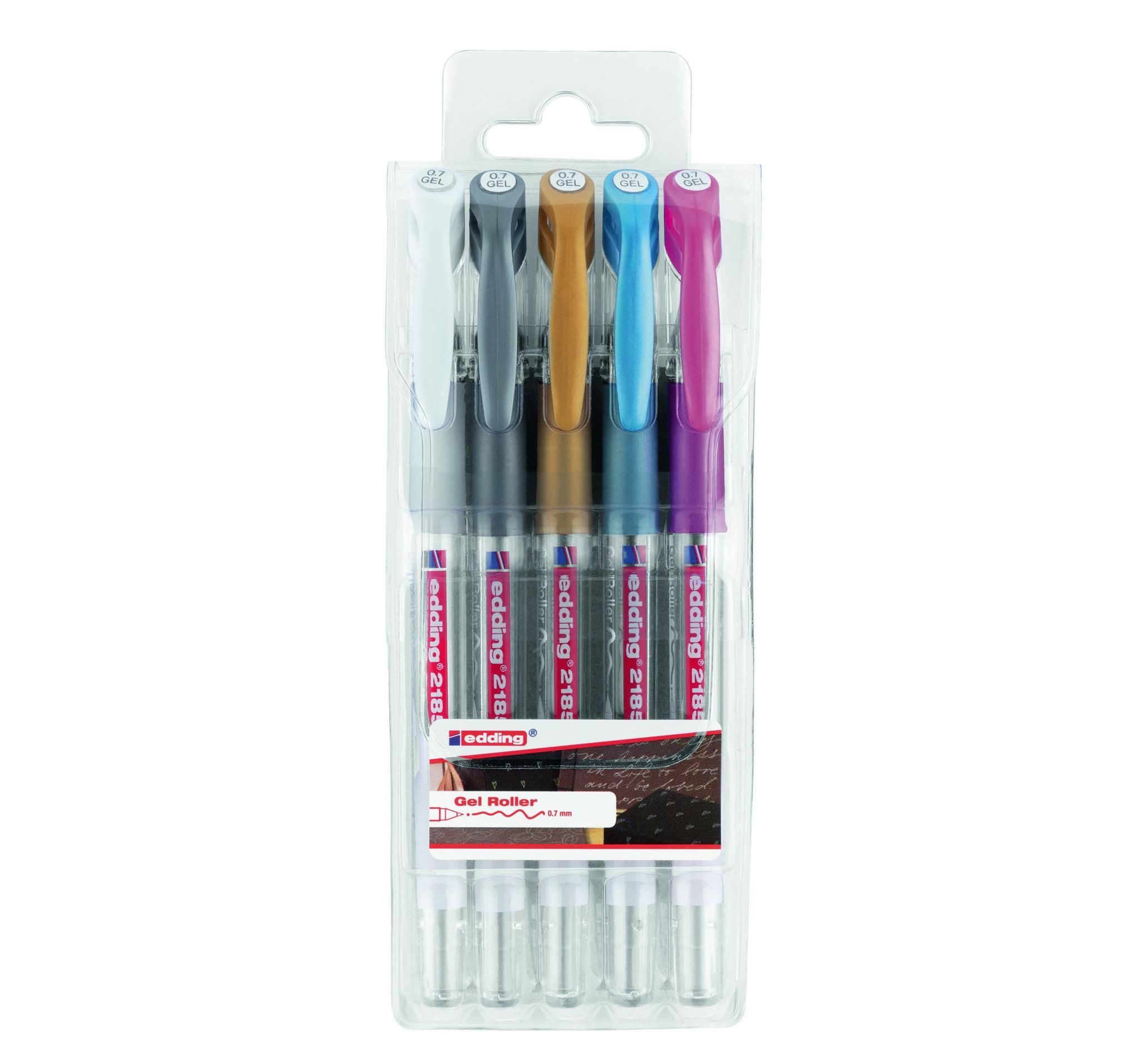 edding Gelschreiber Edding Gelroller 2185 5er-Set metallic-weiß