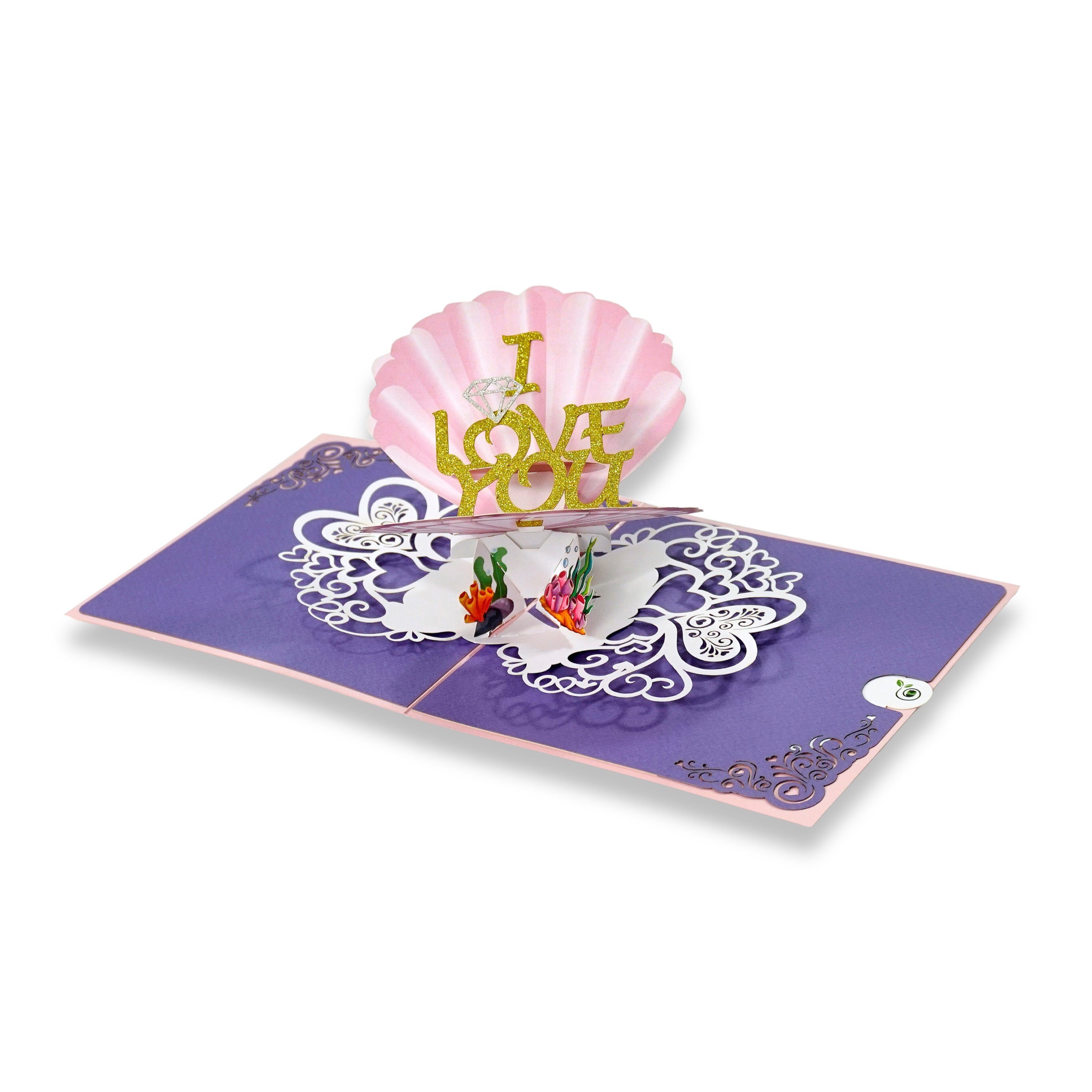 mit Umschlag 3D und Wachssiegel Pop-Up-Karte Geschenk Valentinstag - „Liebe“ Valentinstagskarte paperdora Grußkarte,