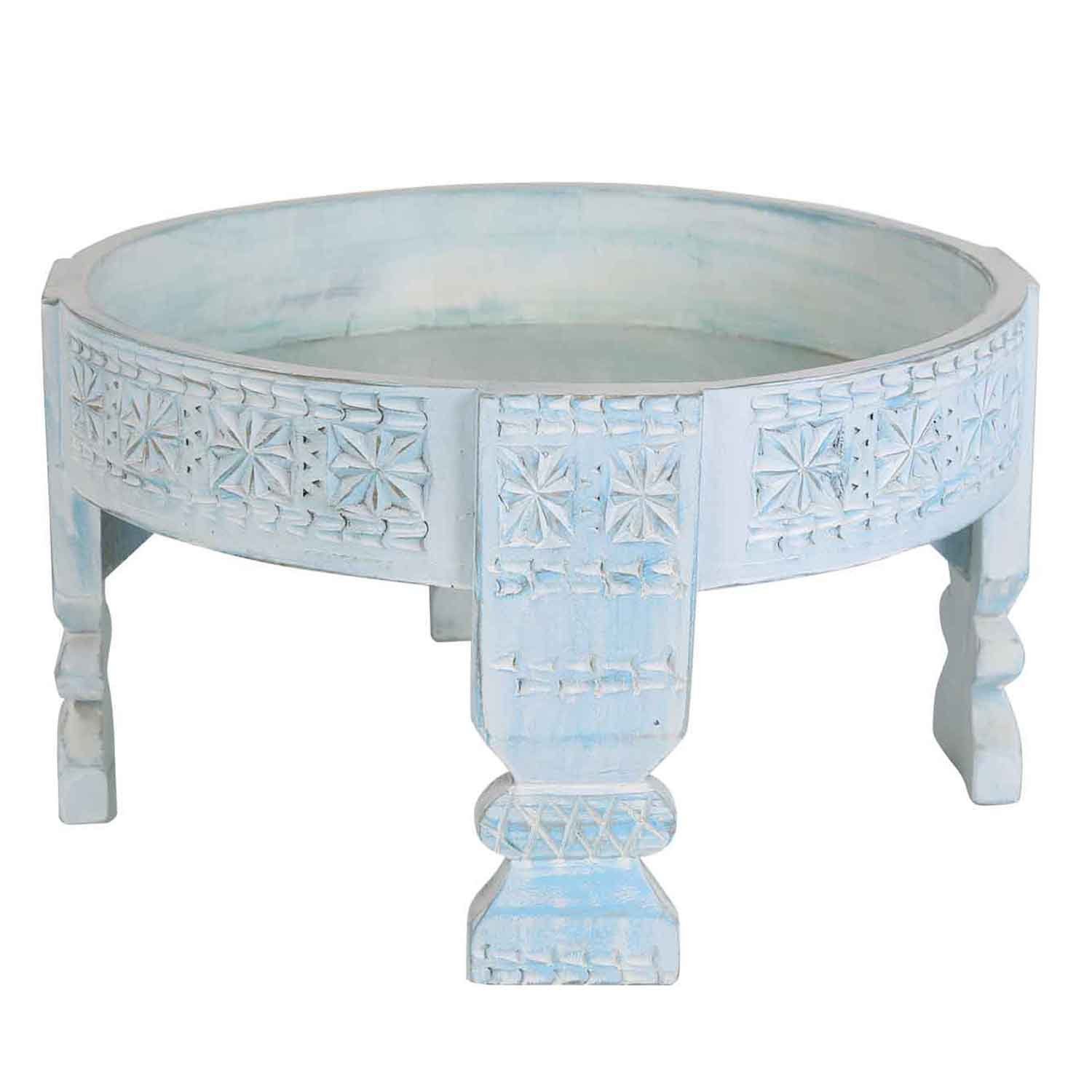 Casa Moro Beistelltisch Beistelltisch Ziertisch Ø 55cm Massivholz Shabby Ch günstig online kaufen