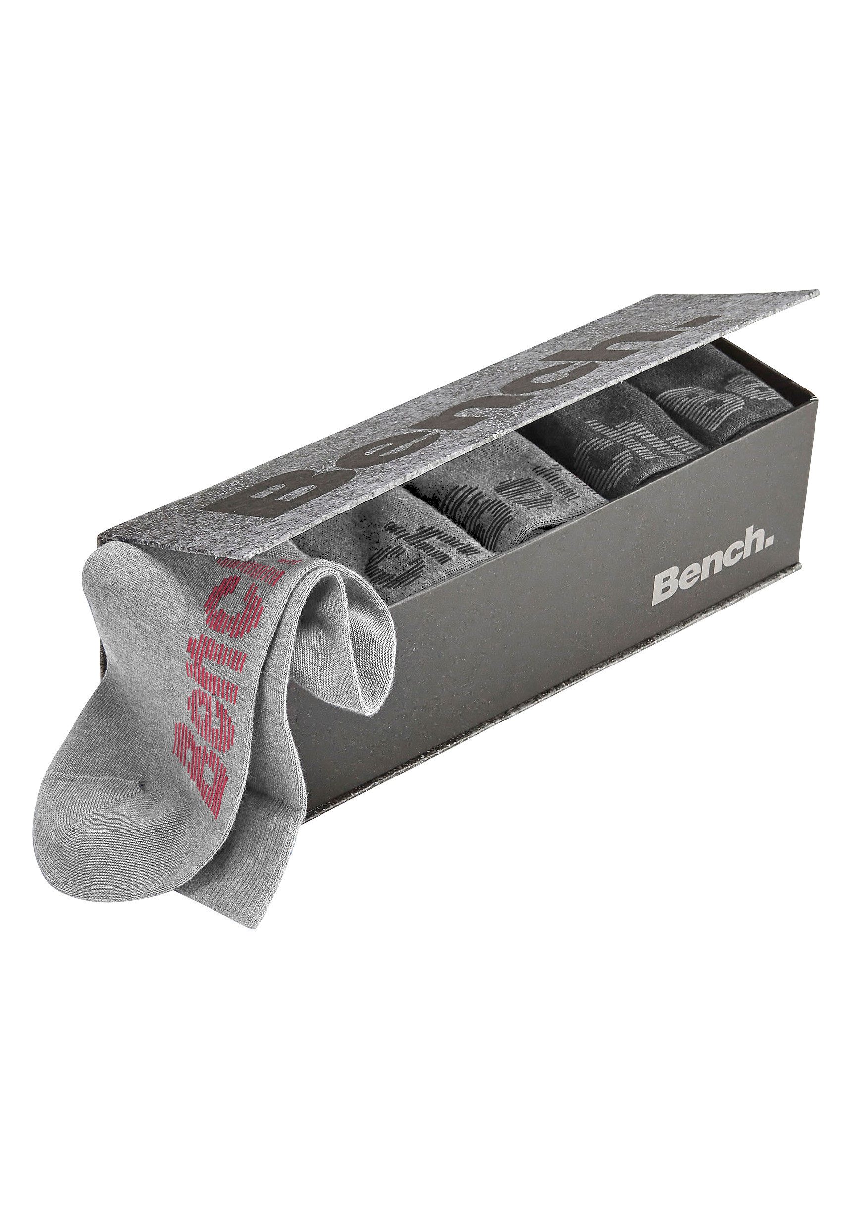 Bench. Socken Damen Herren Basic Socken für Freizeit und Alltag (Box, 6-Paar, in der Geschenkbox) in der praktischen Box mit verschiedenfarbigen Logos