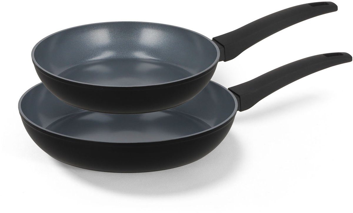 BE Living Pfannen-Set Delight-Serie 2–6-teilig Keramik PFAS-frei induktionsgeeignet, Edelstahl (Set, 2-tlg., Ø 24/28 cm), PFAS-freie Keramik-Antihaftbeschichtung, induktionsgeeignet