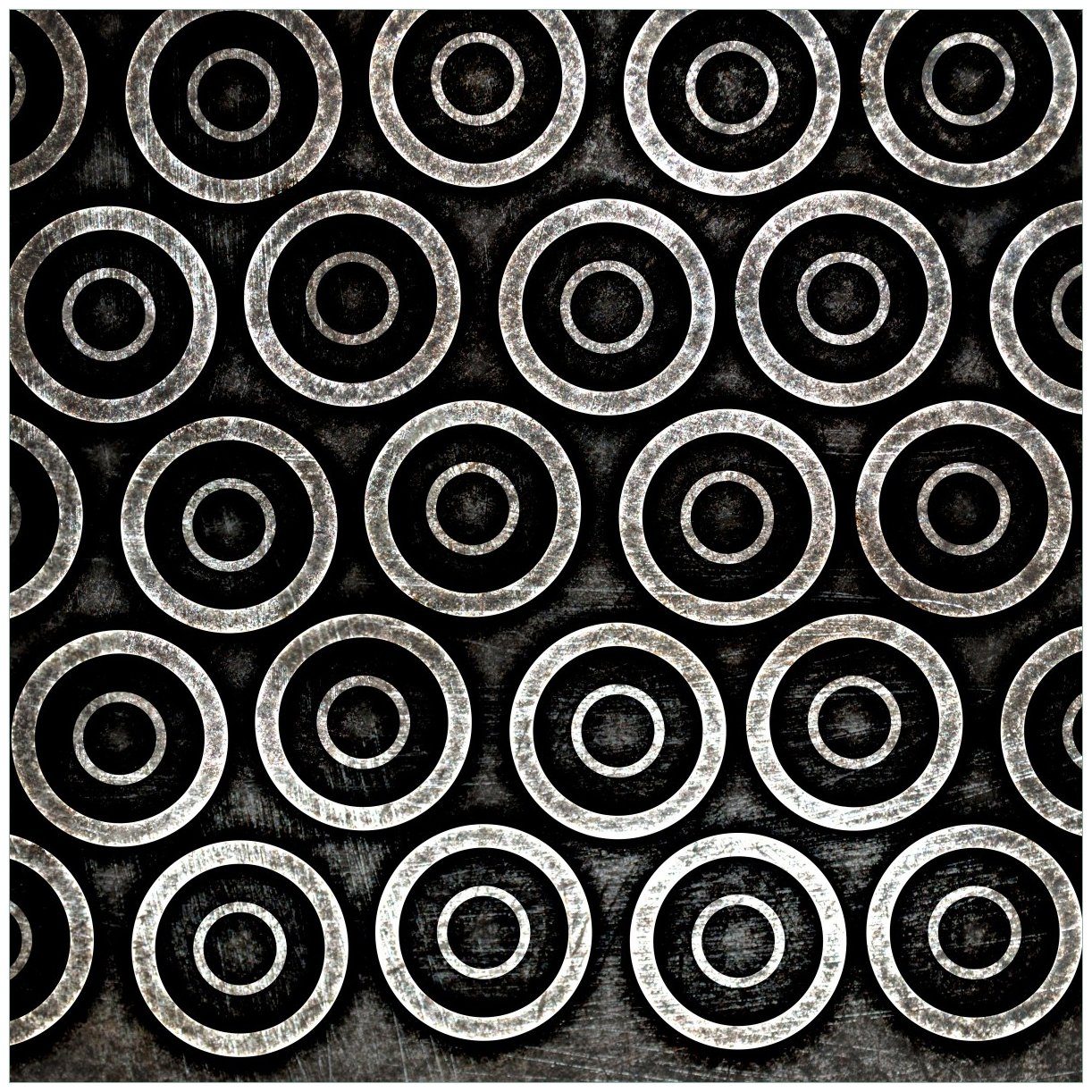 Wallario Tischplatte Abstraktes Kreismuster in schwarz und silber (1 St), für Ikea Lack Tisch geeignet