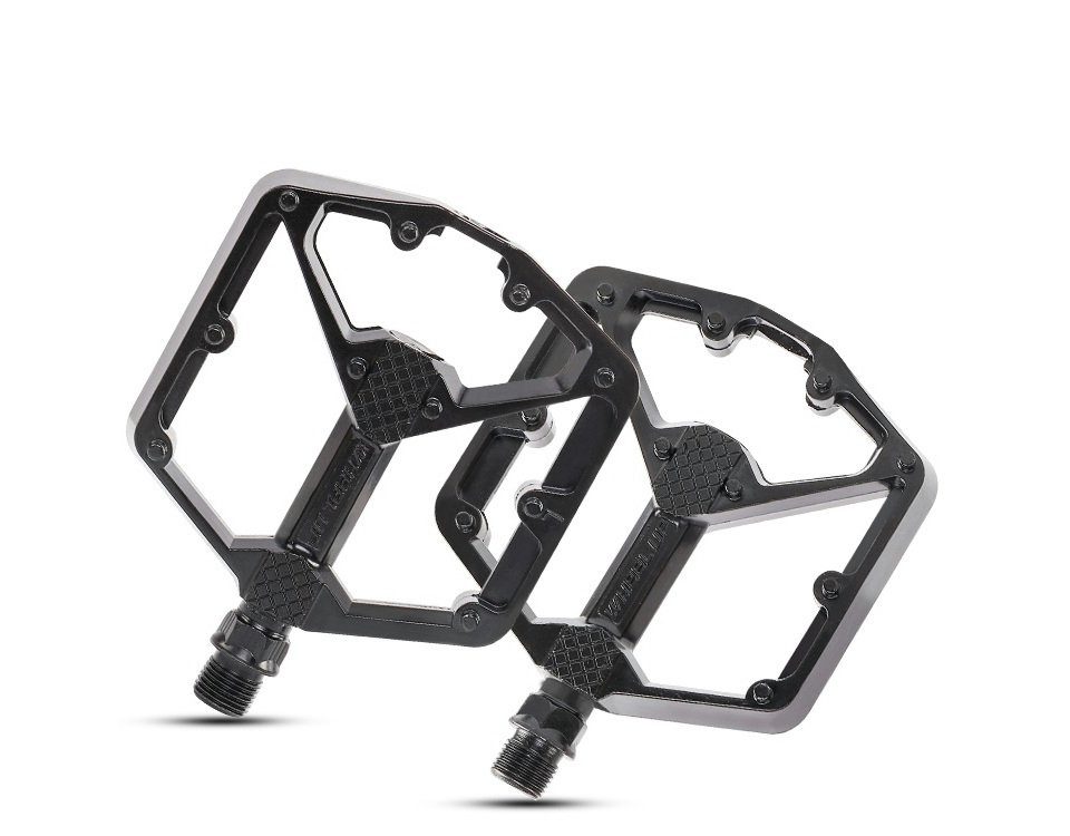 TiyoBike Fahrradpedale Fahrradpedal CNC ALU Industrie Lager Leicht rutschfest E Bike schwarz