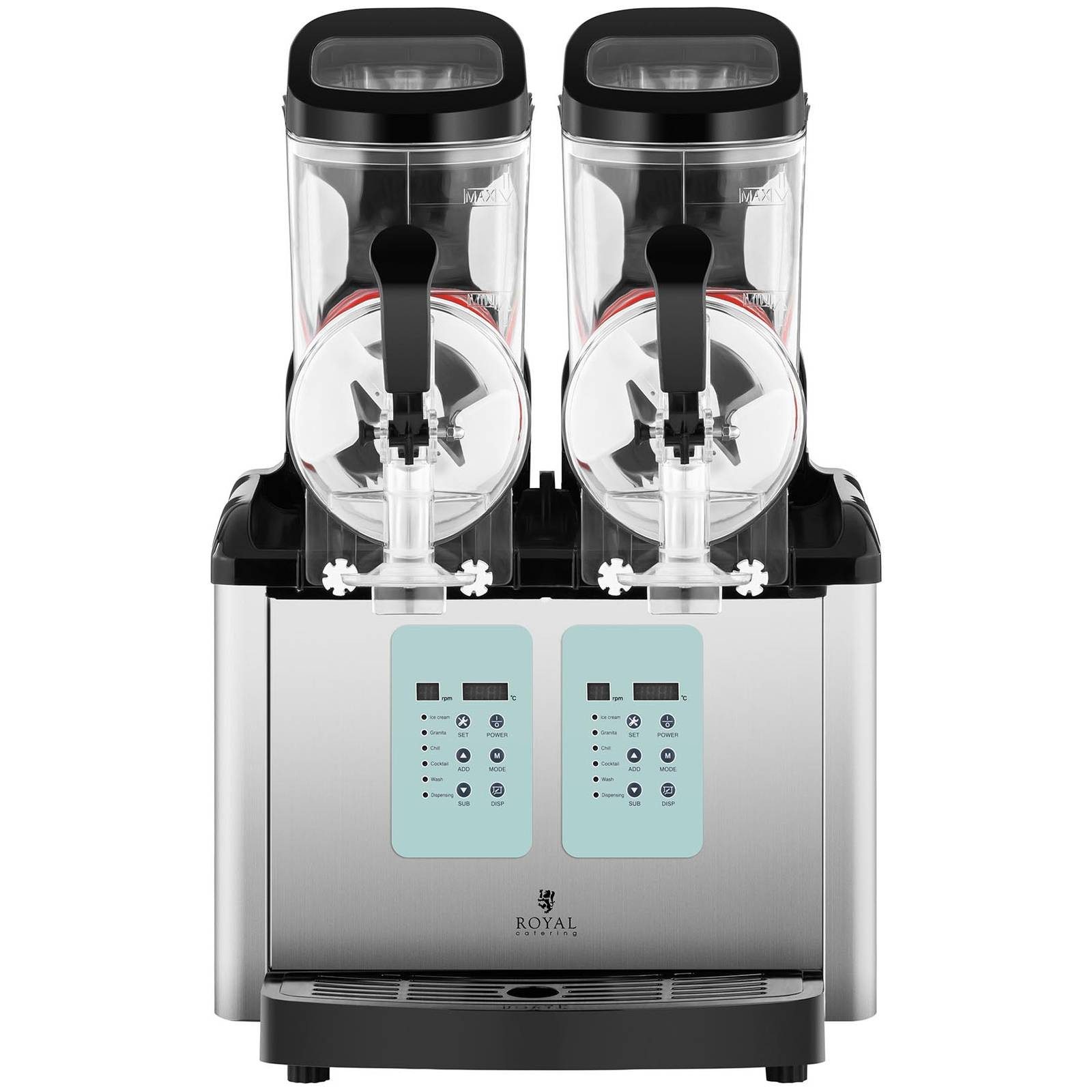 Royal Catering Slush-Eismaschine Slush-Maschine - 2 x 6 Liter - -20 °C - Ice-Cream-Funktion, 450 W