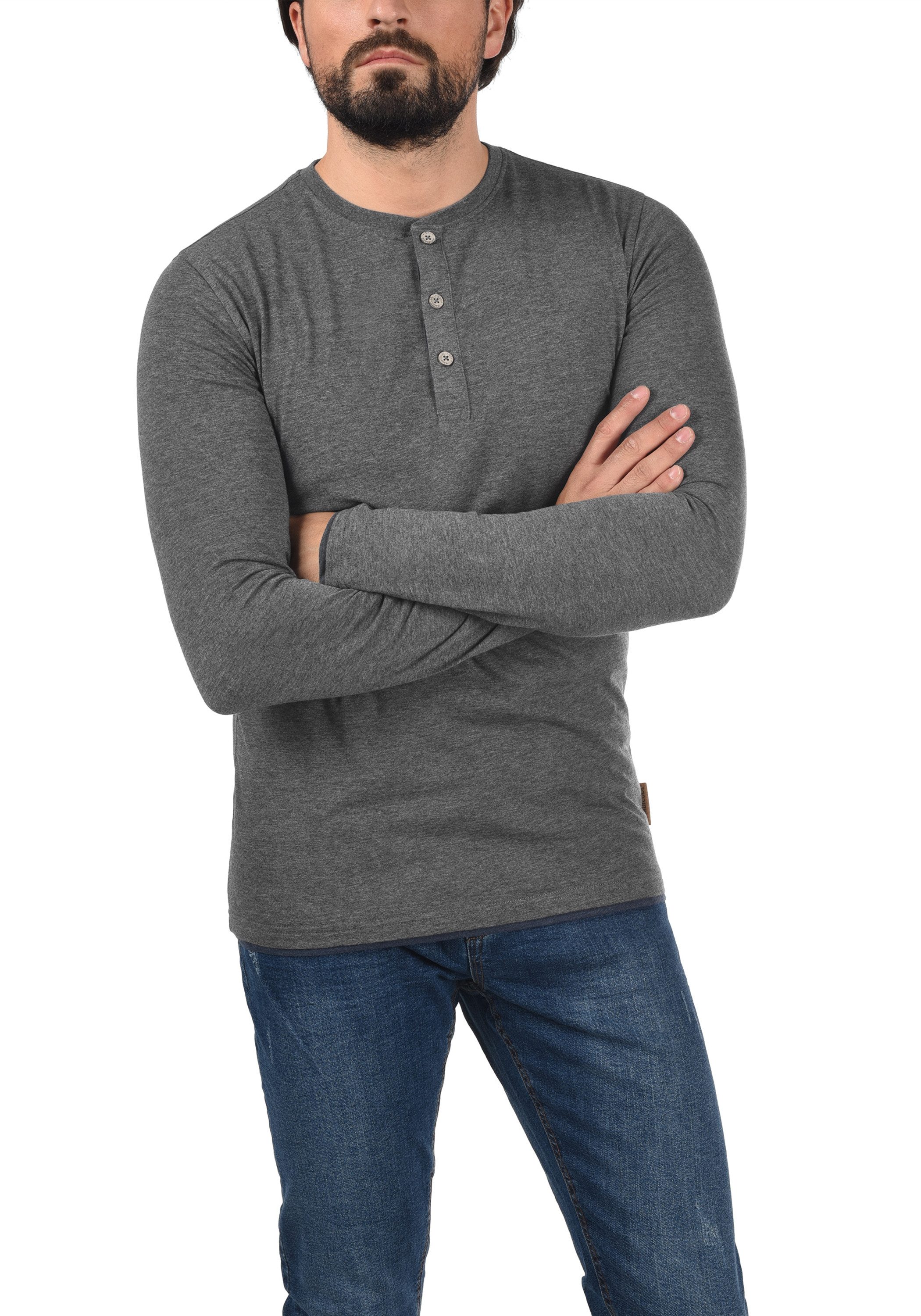 Indicode Rundhalsshirt IDGifford Longsleeve mit Knopfleiste günstig online kaufen