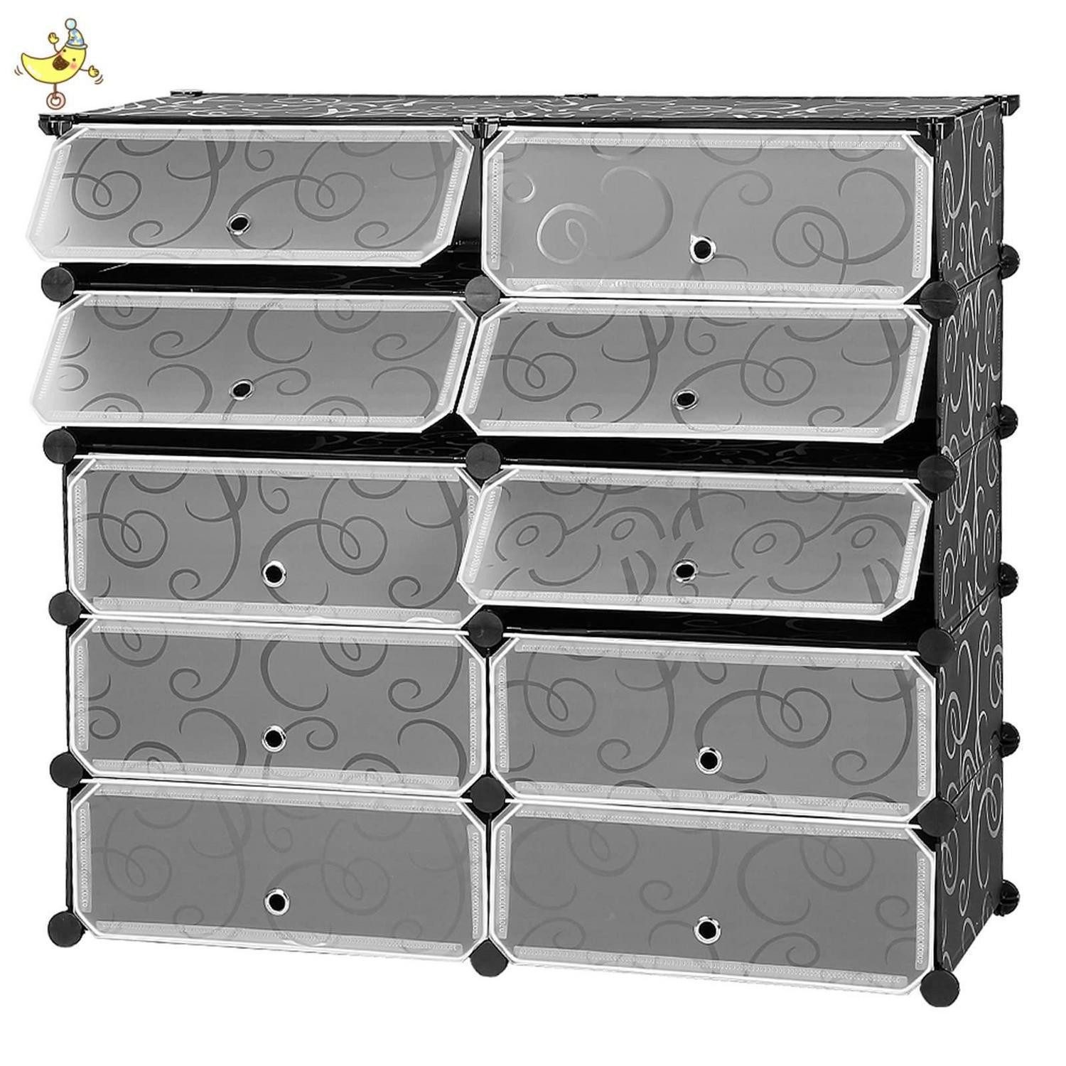 LuxusKollektion Garderobenschrank Garderobe modular 5 Etagen 10 Tueren (1-St)