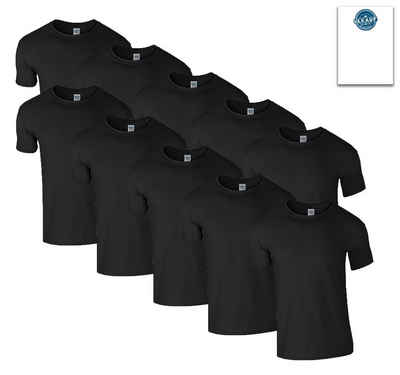 Gildan T-Shirt 10er T-Shirts Softstyle M L XL XXL 3XL 4XL 5XL Shirt & GRATIS Block (10er-Pack)