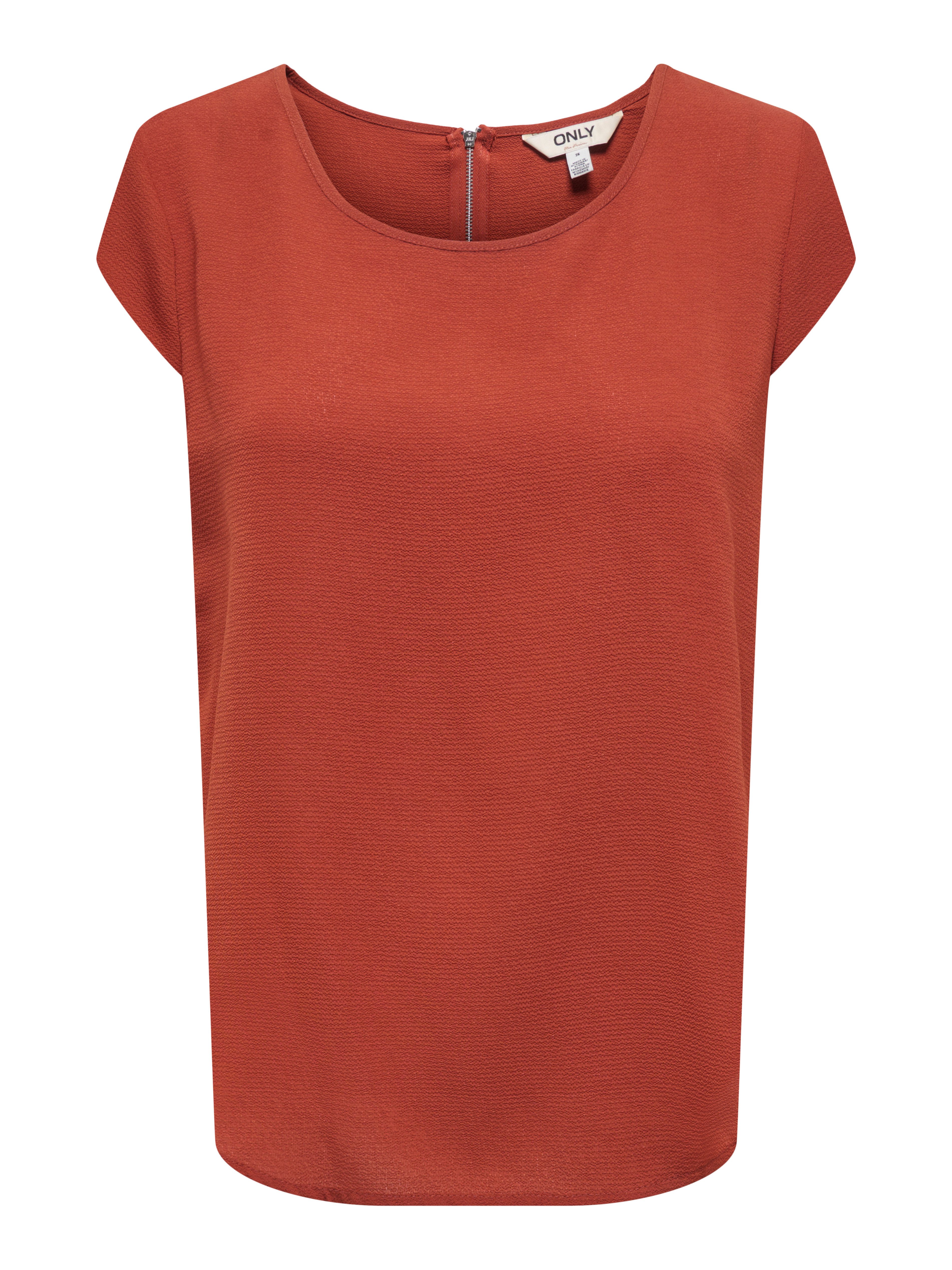 ONLY Kurzarmbluse ONLVIC – feminines Blusenshirt in lockerer Form Materialmix, regular fit – Bild 5 von 5