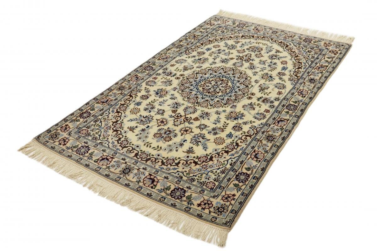 Isfahan Trading, Orientteppich mm Handgeknüpfter rechteckig, Höhe: 117x193 Seidenkette Nain 6 Orientteppich,