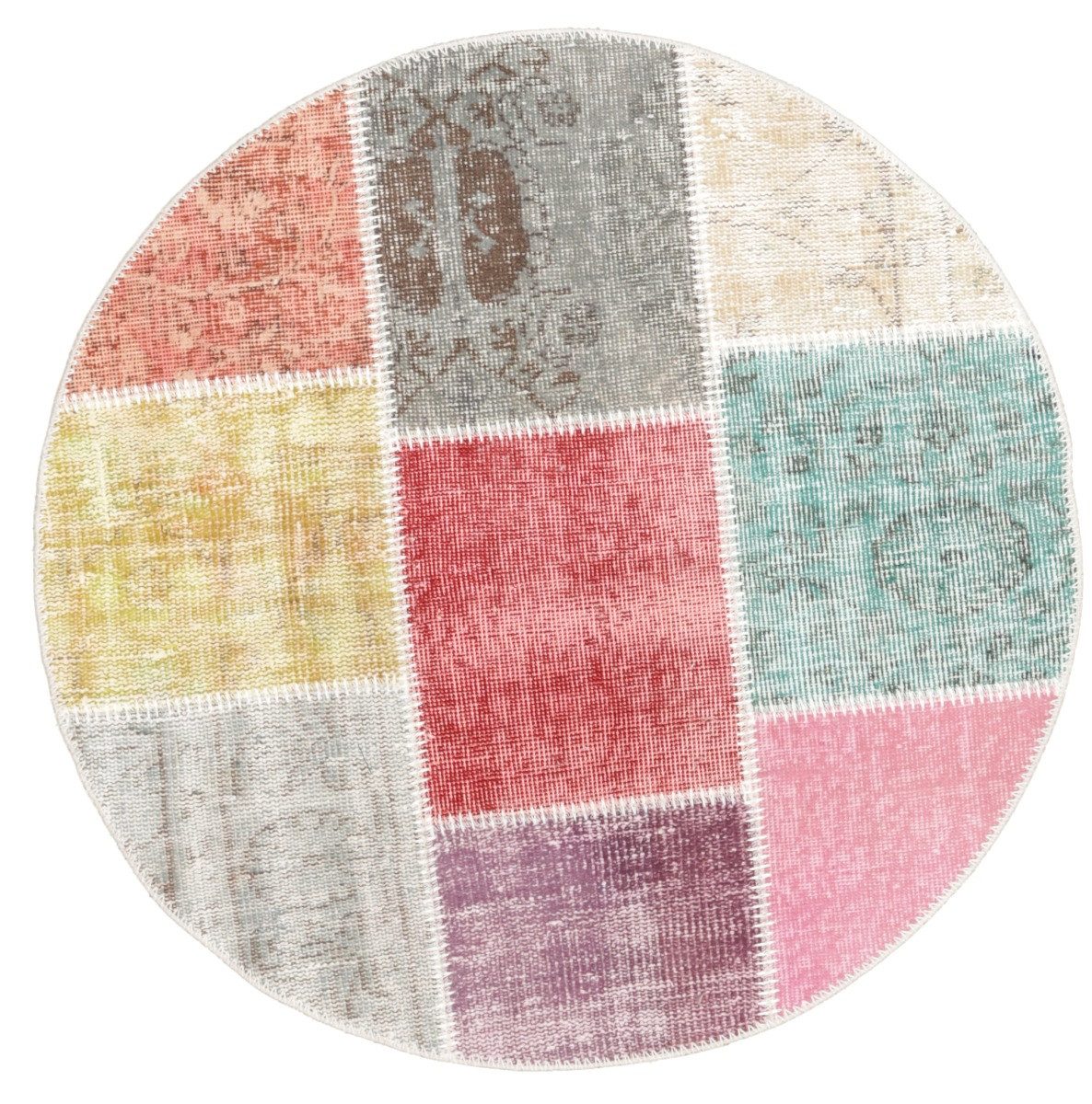 Carpet Avenue Teppich Patchwork 100x100, Rund, Höhe: 8 mm