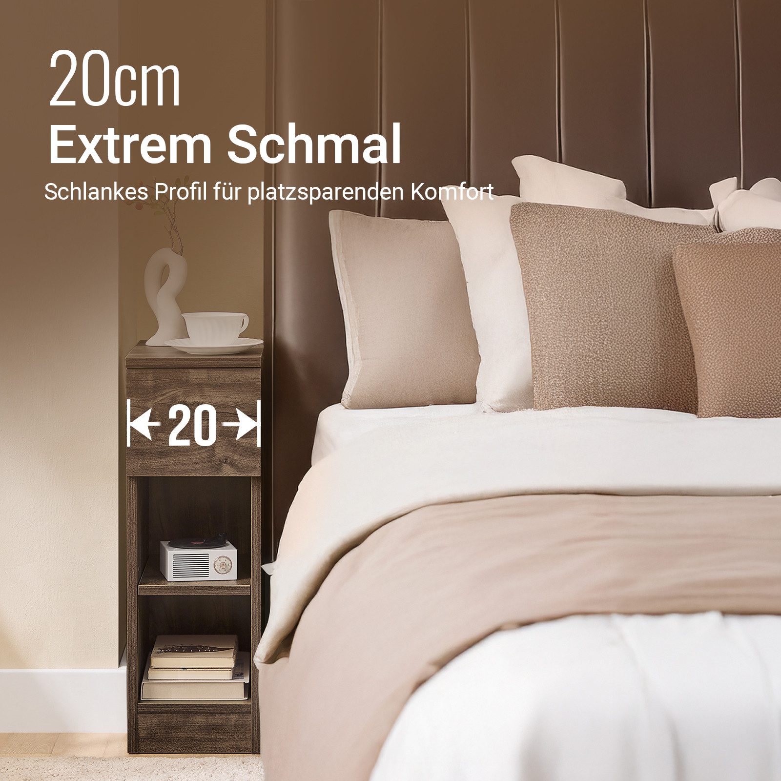 SoBuy Nachttisch FBT111, Beistelltisch mit Schublade und Ablage, Nightstand günstig online kaufen