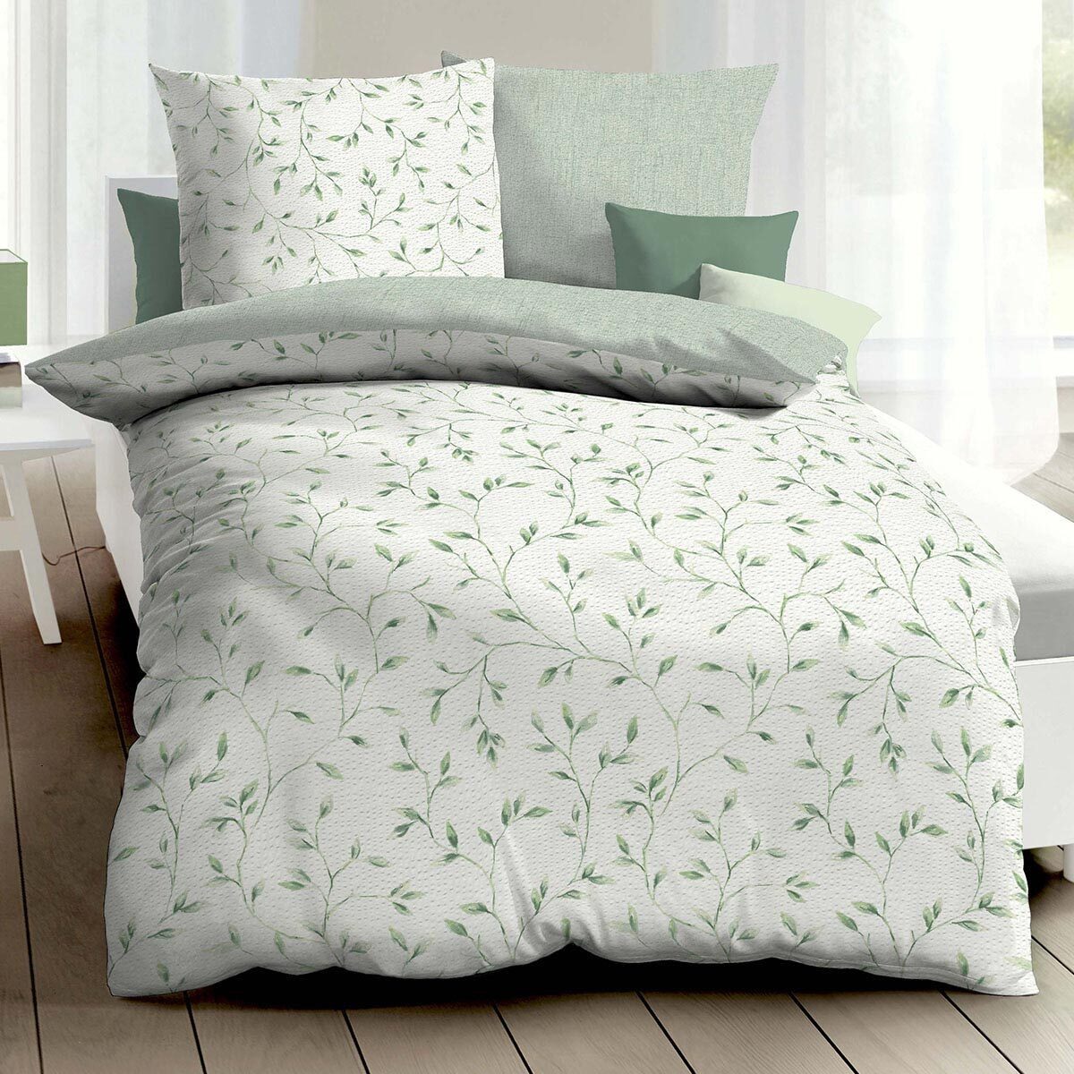 Kaeppel Bettwäsche Leaf, Seersucker, 2 teilig, günstig online kaufen
