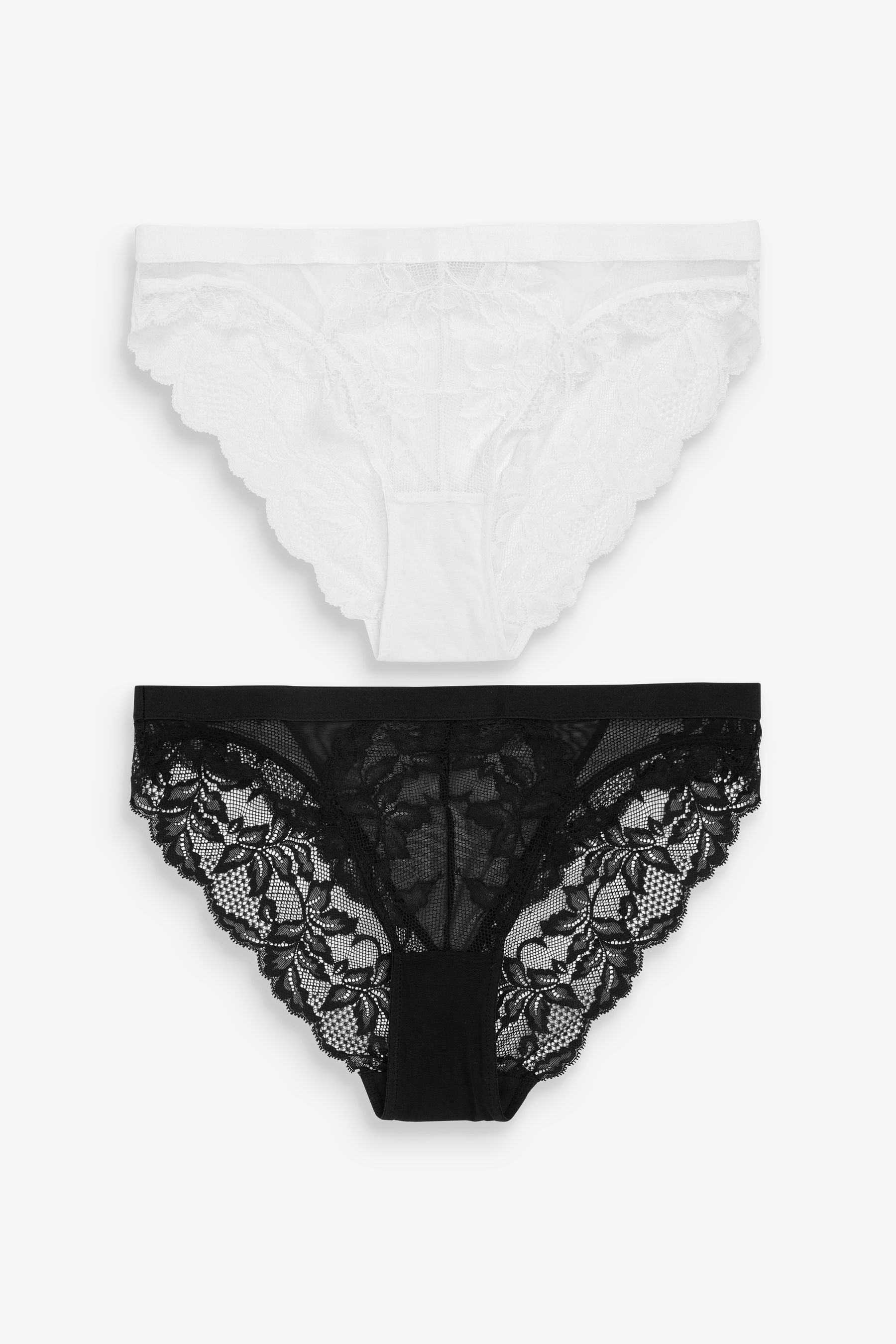 Slip Spitzen-Slips mit hohem Beinausschnitt im 2er-Pack