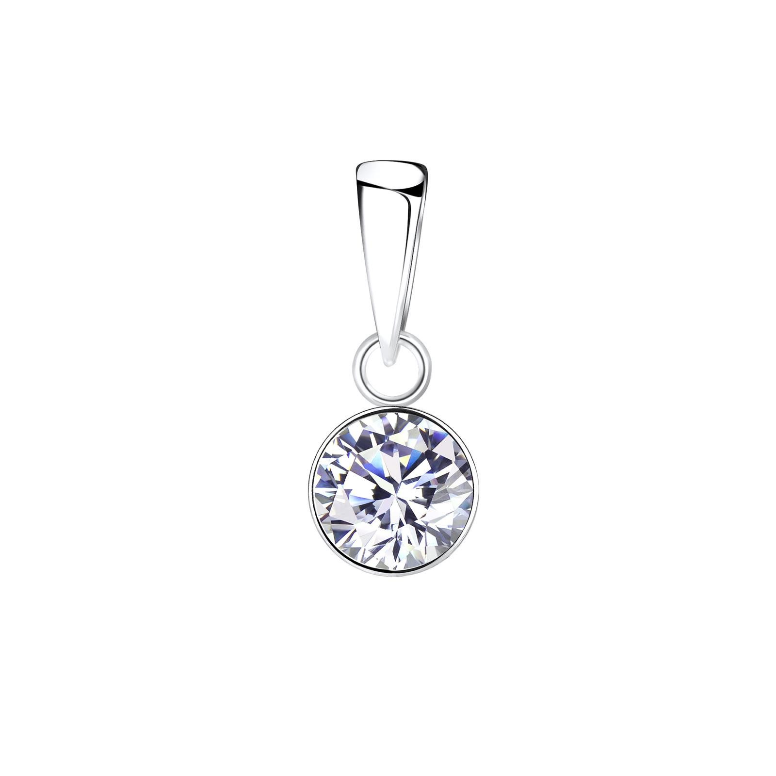 Kettenanhänger 6mm Zirkonia Kettenanhänger 925 Silber