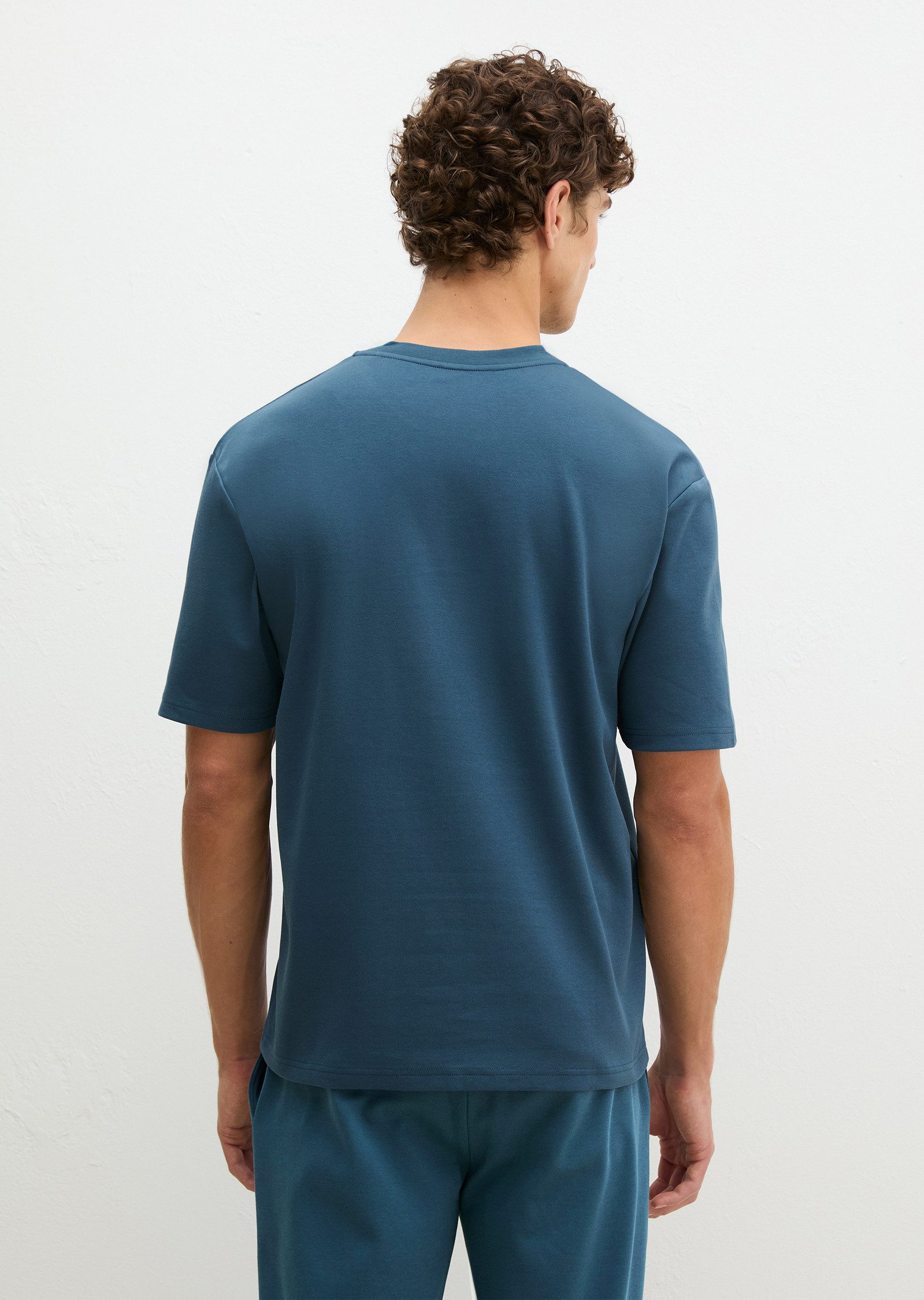 Marc O'Polo Pyjamaoberteil Mix N Match Interlock (3er Pack) mit Rundhalsausschnitt, kleiner Knopfleiste und kurzem Arm