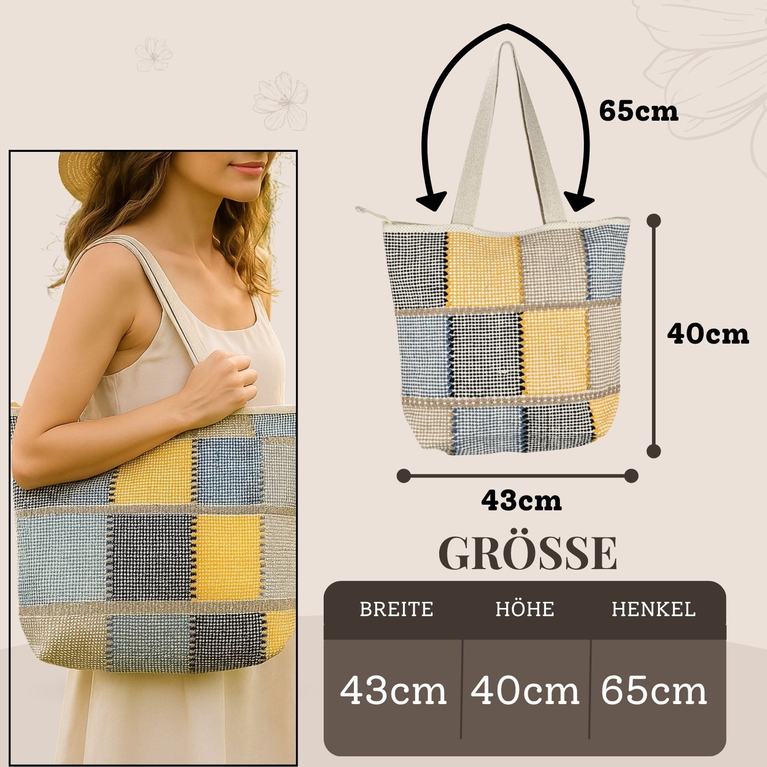 Marrakesch Orient & Mediterran Interior Schultertasche Boho Tasche Kalpur Motiv 4 Schultertasche aus Baumwolle in Bunt 40 cm (1-tlg), Handarbeit