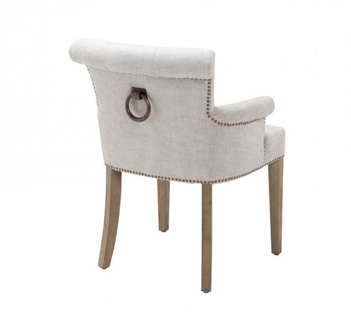 Padrino Casa Weiß Luxus - Luxus Kollektion Stuhl Armlehnstuhl Armlehne mit