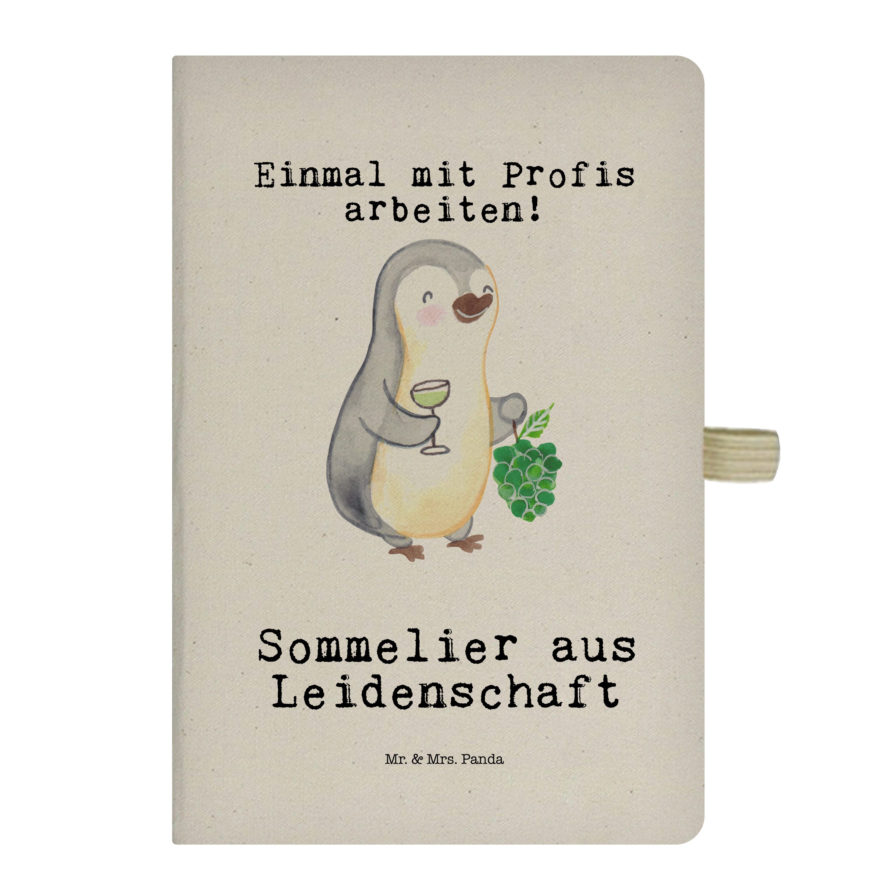 Mr. & Mrs. Panda Notizbuch Sommelier aus Leidenschaft - Transparent - Geschenk, Skizzenbuch, Abs Mr. & Mrs. Panda