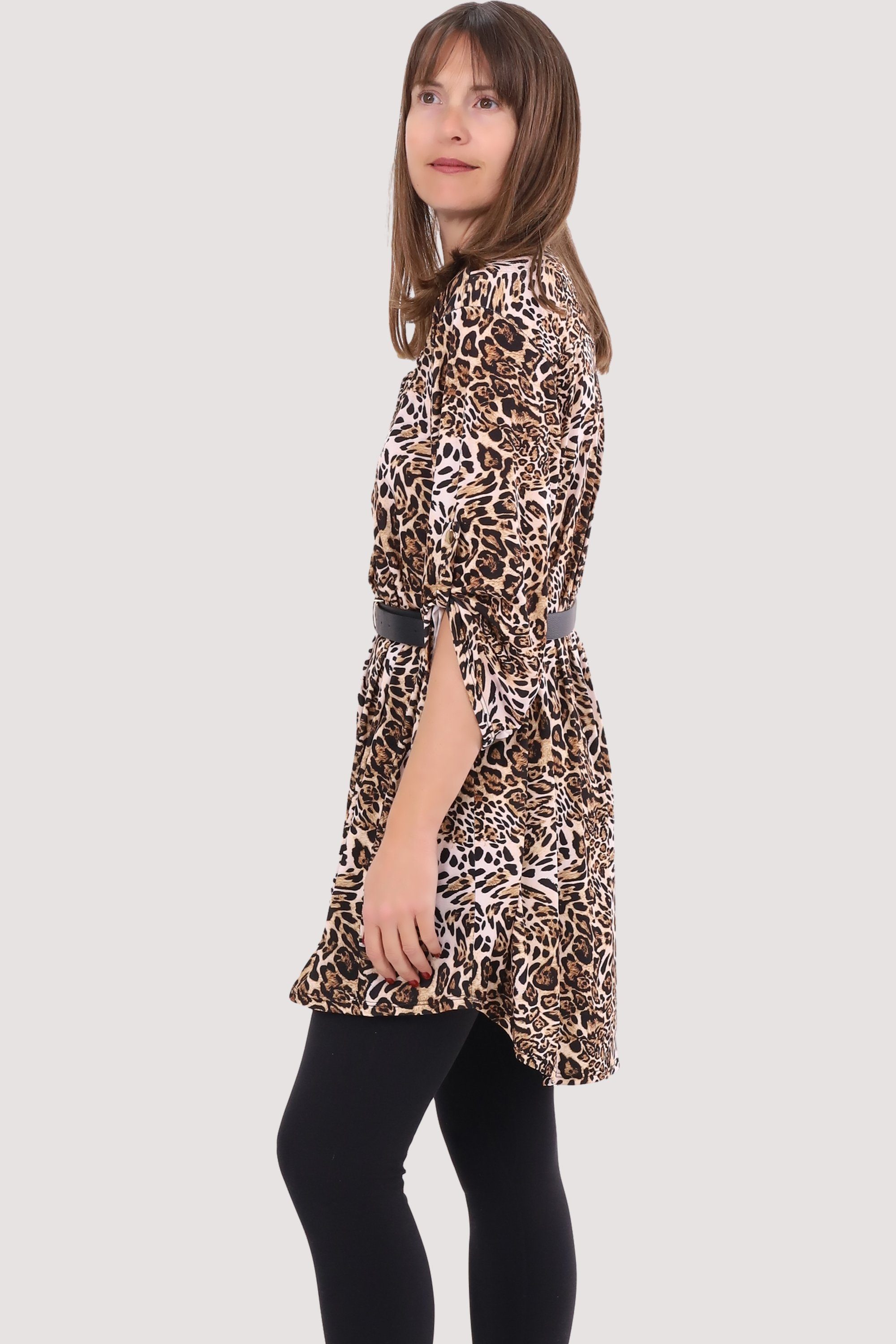 2 Jaguar Bluse Einheitsgröße 23203 mit Kleid Tunika Gürtel more fashion malito than Animalprint Druckkleid